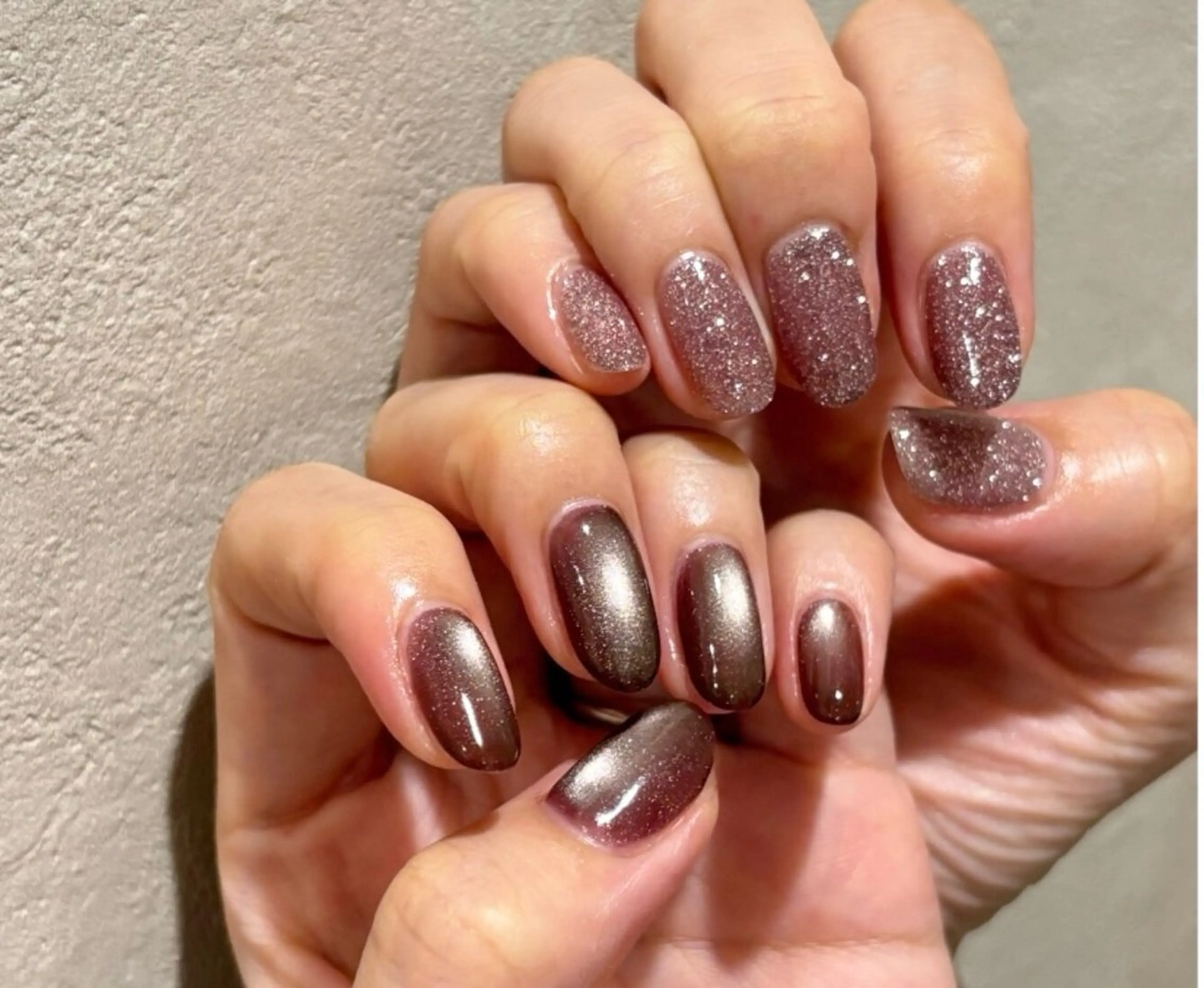 アシメトリー☆マグネットネイル&フラッシュラメ※新規ジェルオフ無料の写真