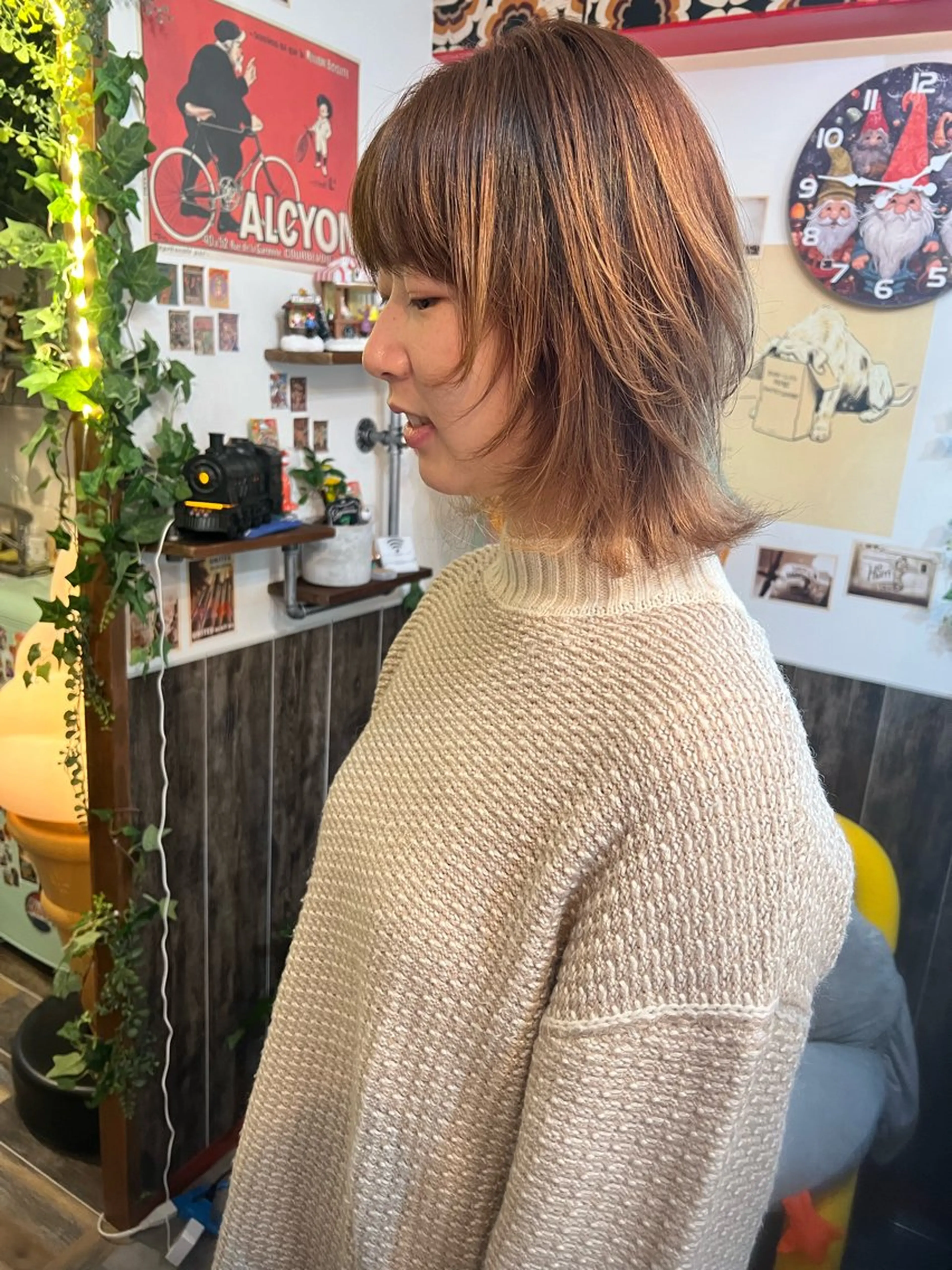 ミディアム レイヤーカット カラーパティシエ facce🌼ikoのヘアスタイル