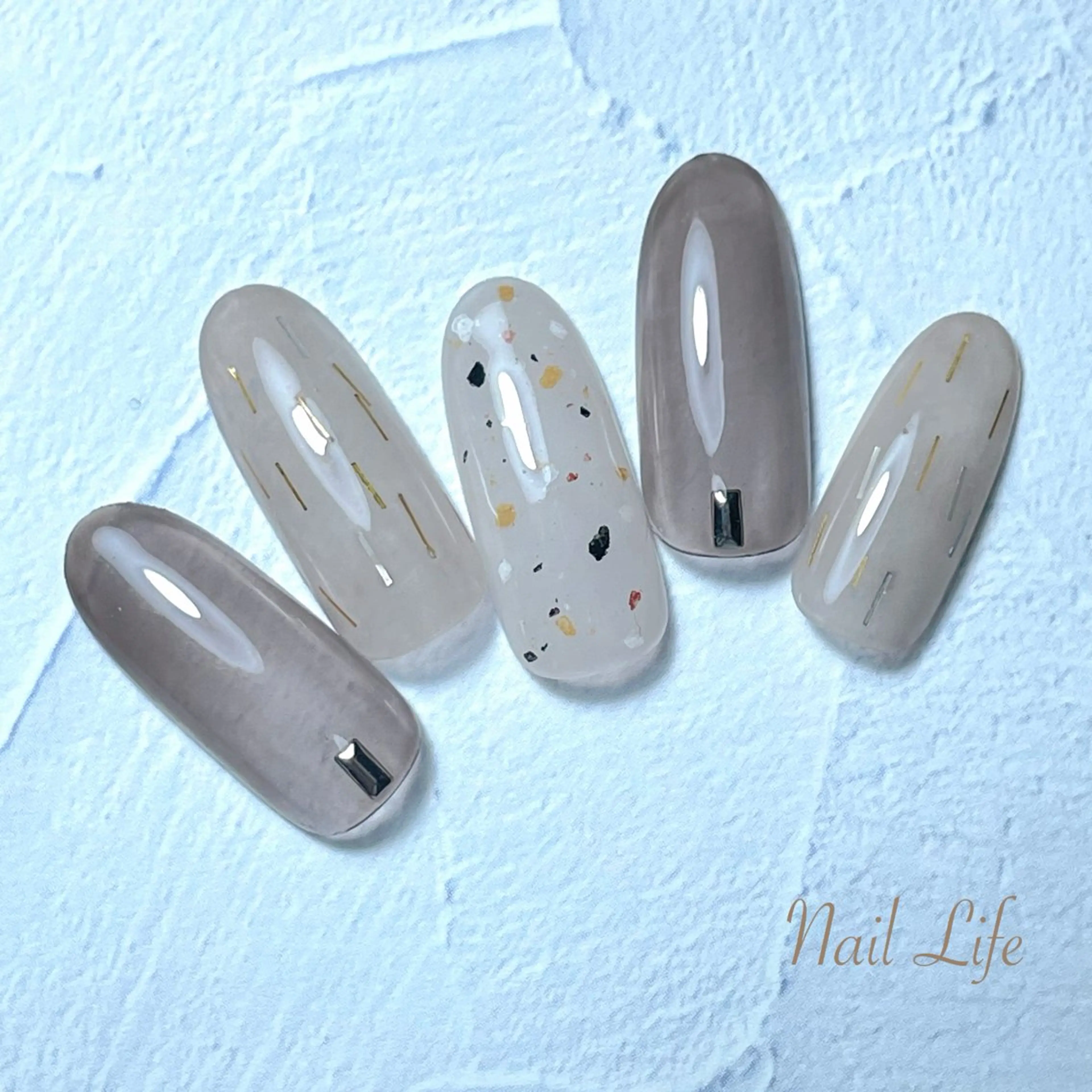 ネイル ブラウン ニュアンスネイル 大嶋 めぐみのネイルデザイン