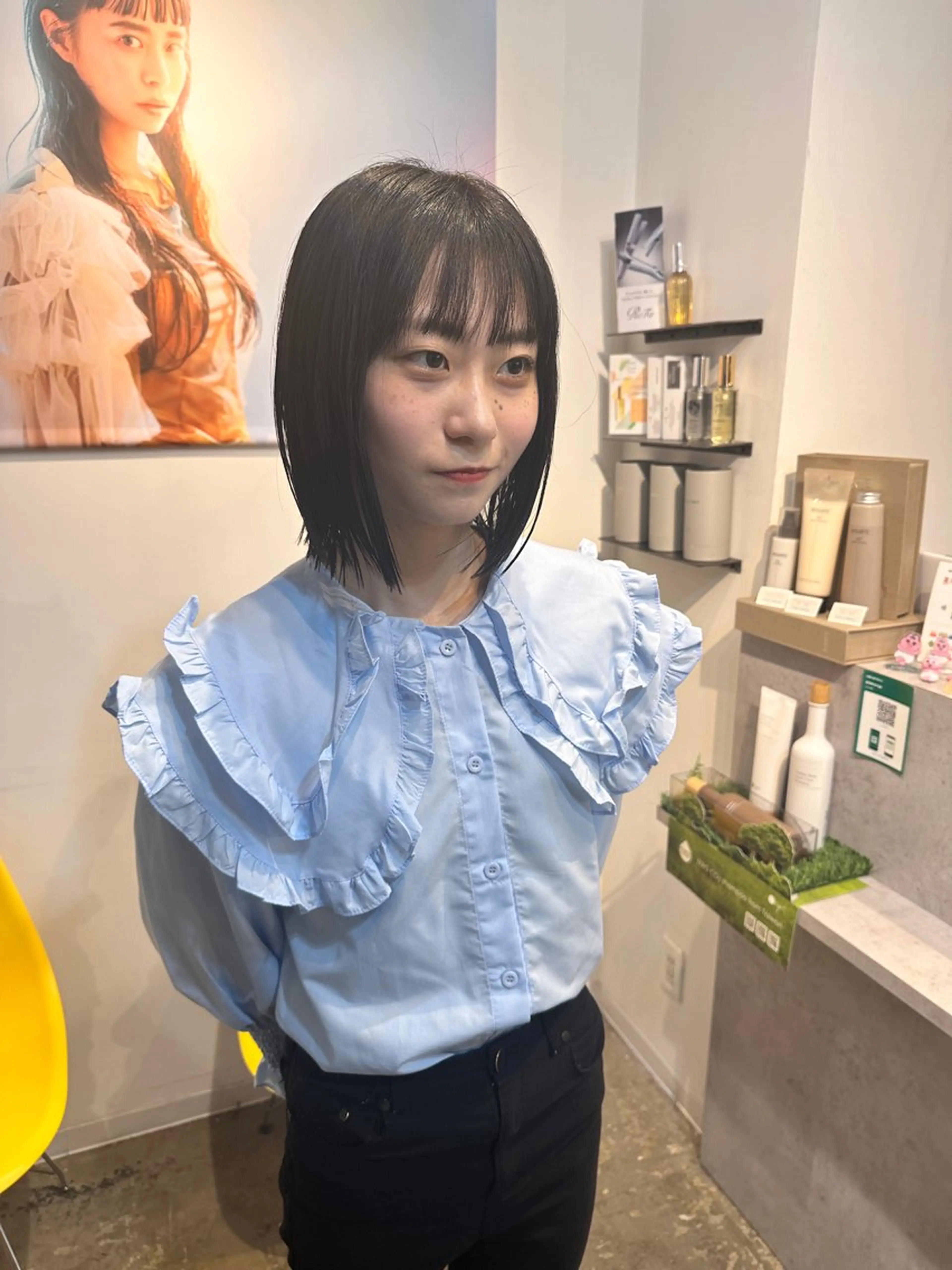 ショート カット ヘアカラー ボブ/ぱつっとボブ/ 谷口 海星のヘアスタイル