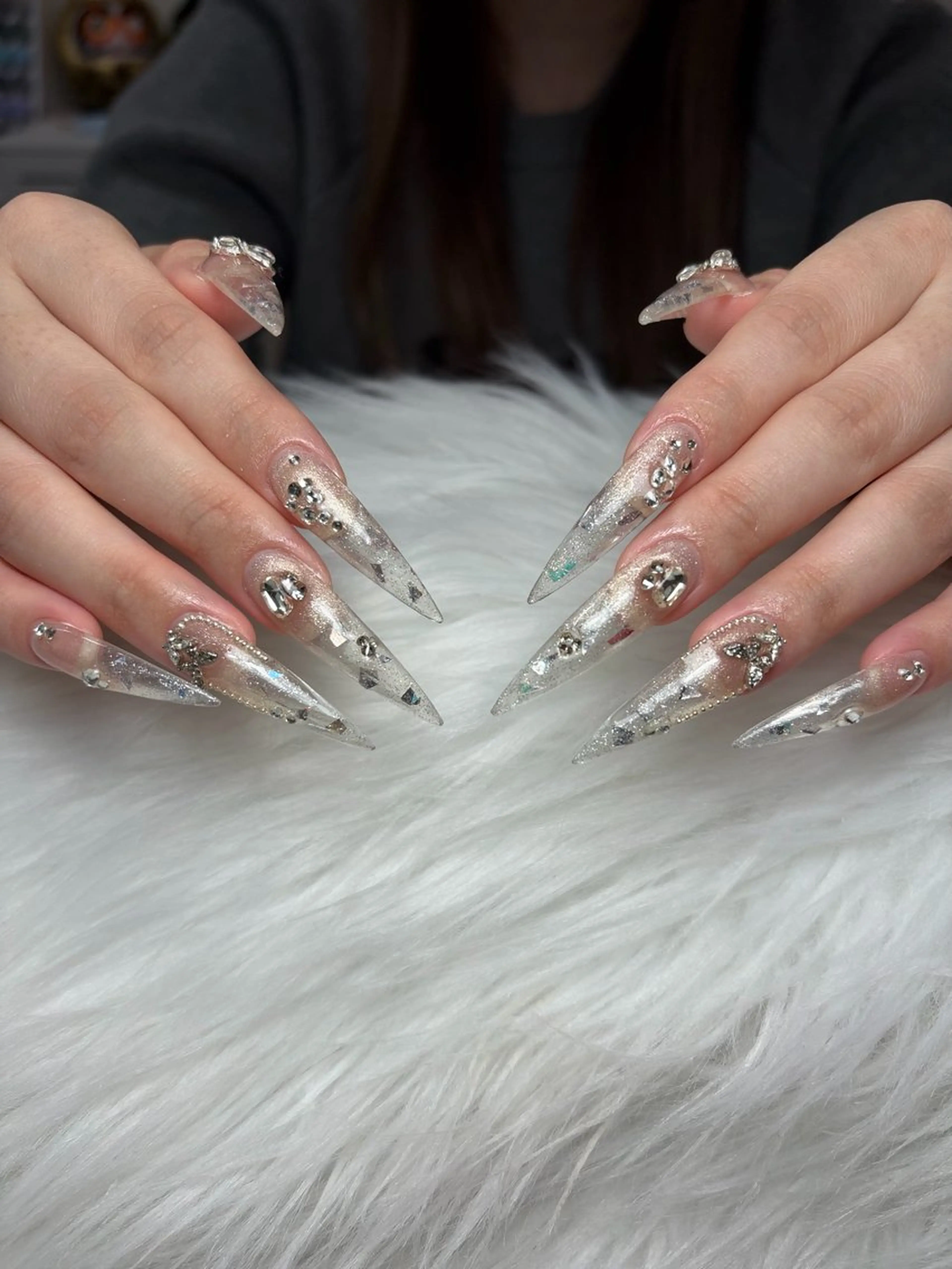 ネイル アートネイル 長さ出し ジェルネイル マグネットネイル ニュアンスネイル ハンドネイル Cloudy Chan Nailのネイルデザイン