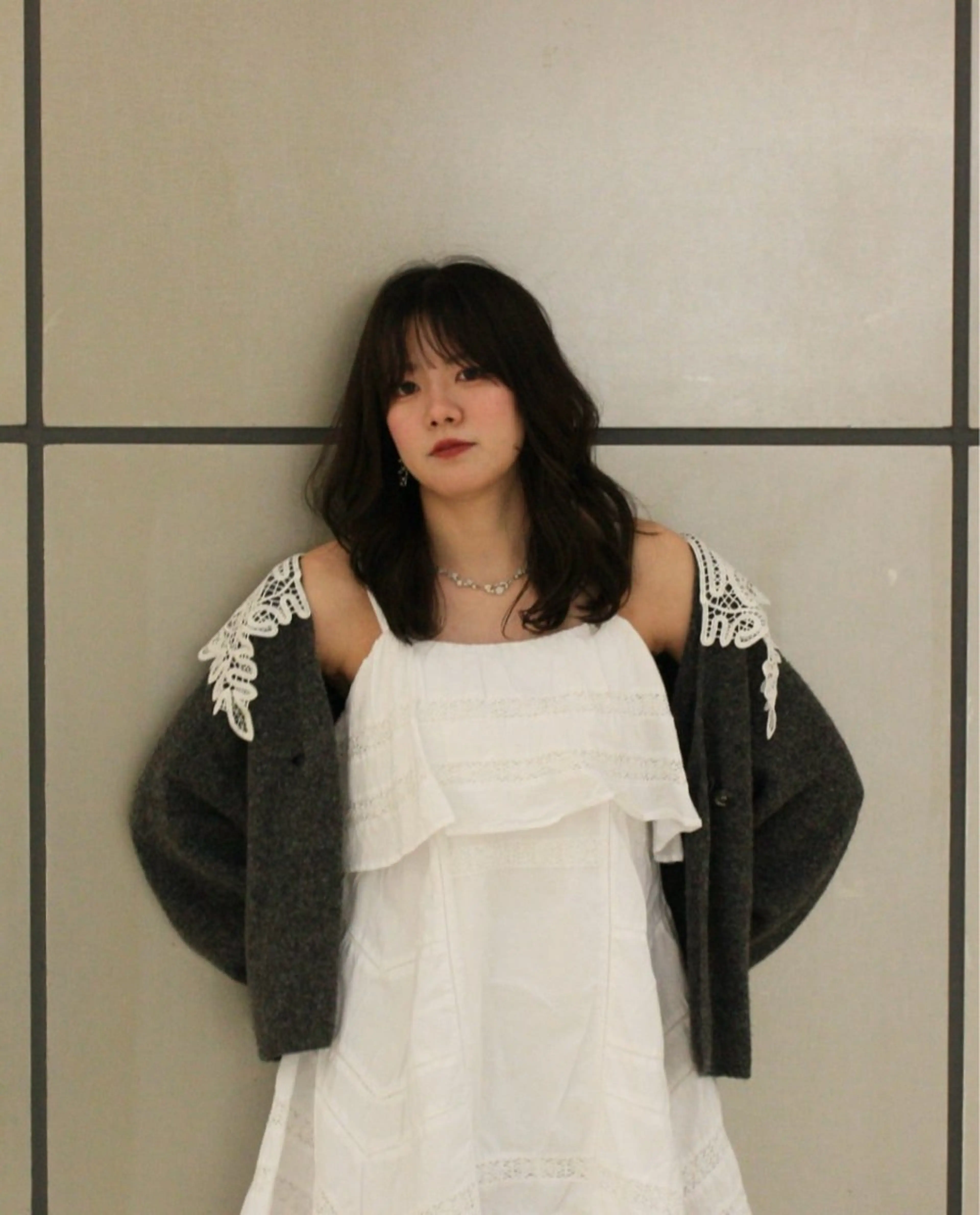 セミロング カラー ボブ 顔周りカット カット enrich / キタガワ カノンのヘアスタイル