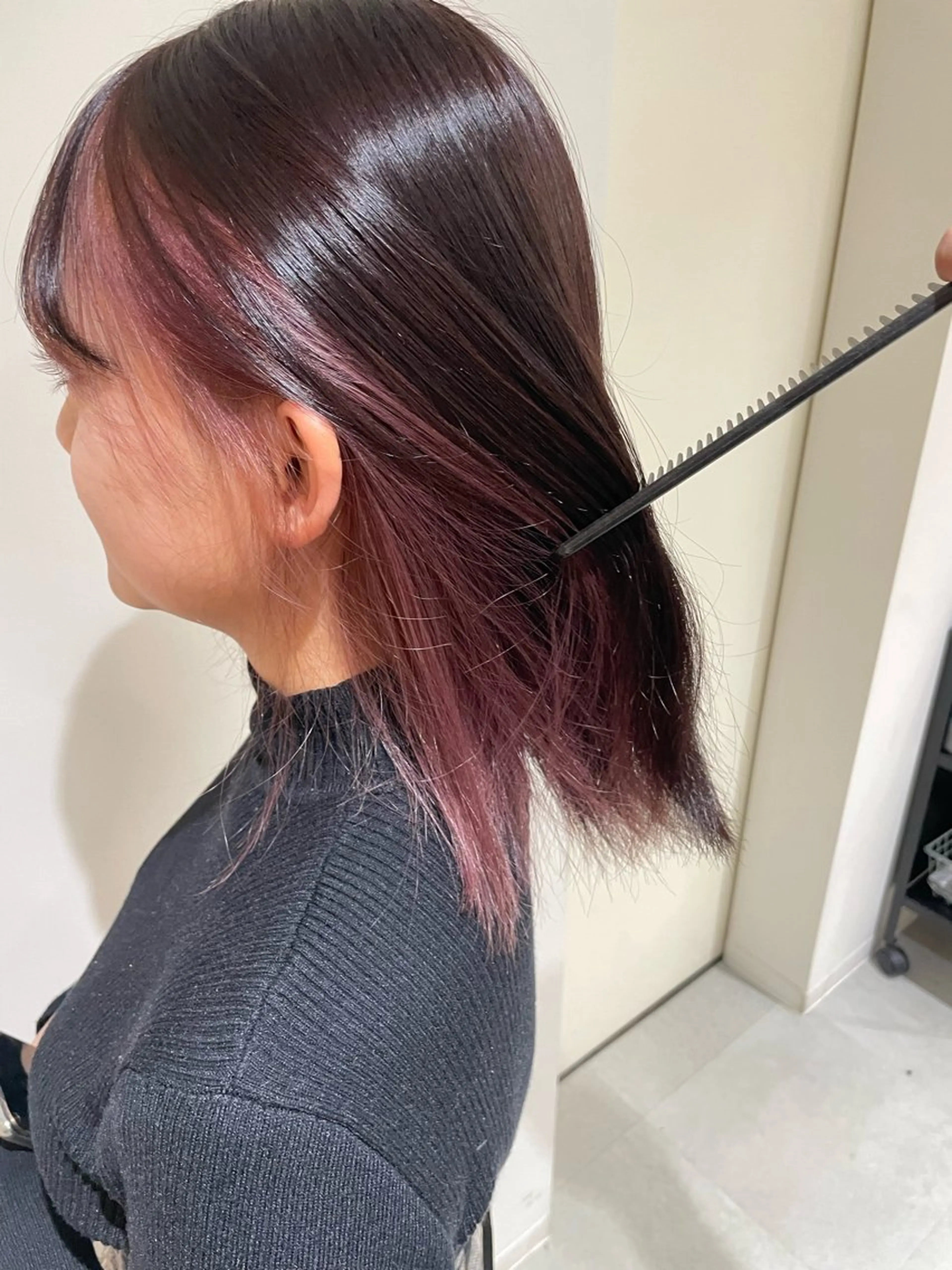 ミディアム ピンクブラウン Seen.所属・吉野 智行のヘアスタイル