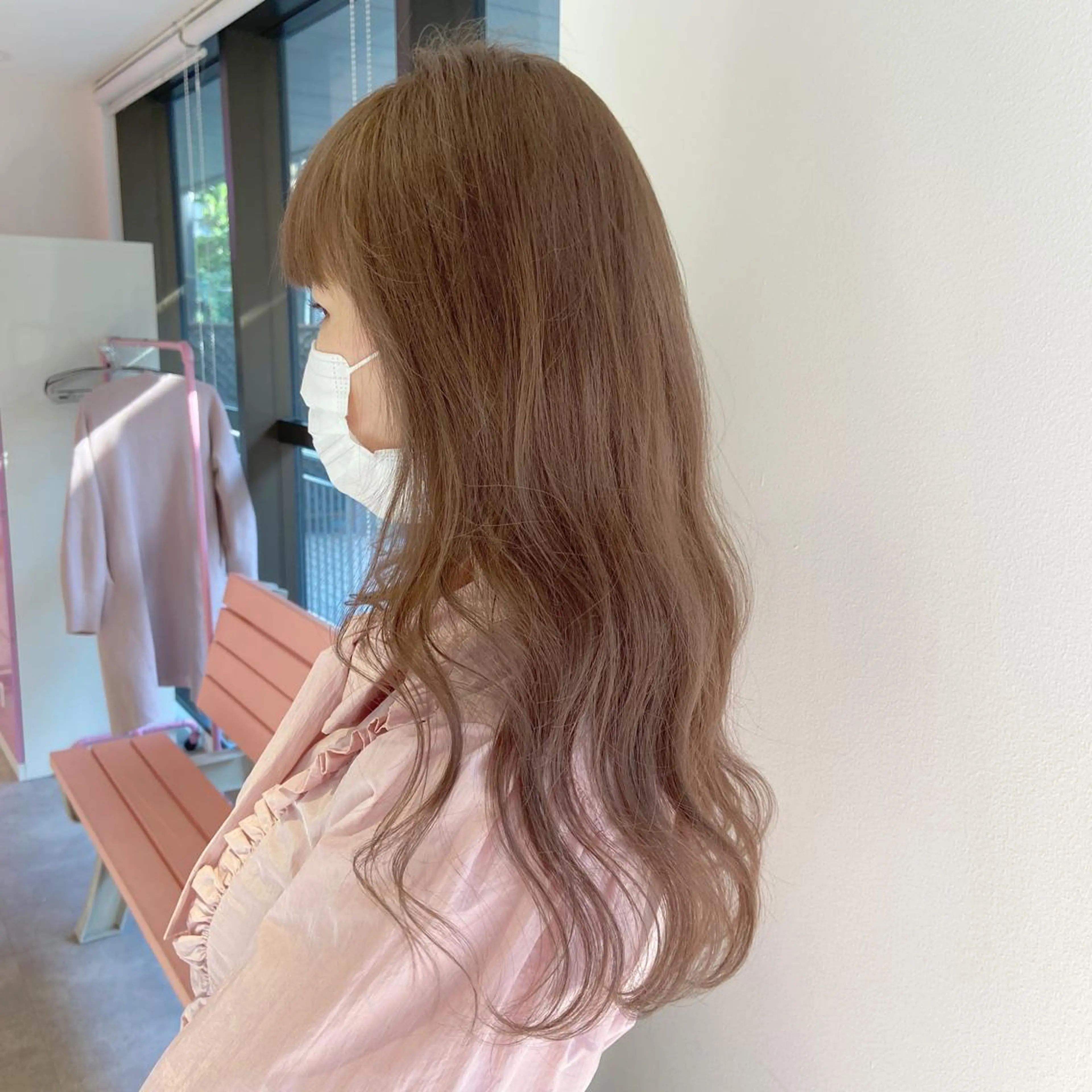 セミロング カラー ヘアアレンジ ベージュカラー ミルクティーベージュ レイヤーカット指名 No.1💖マユカのヘアスタイル
