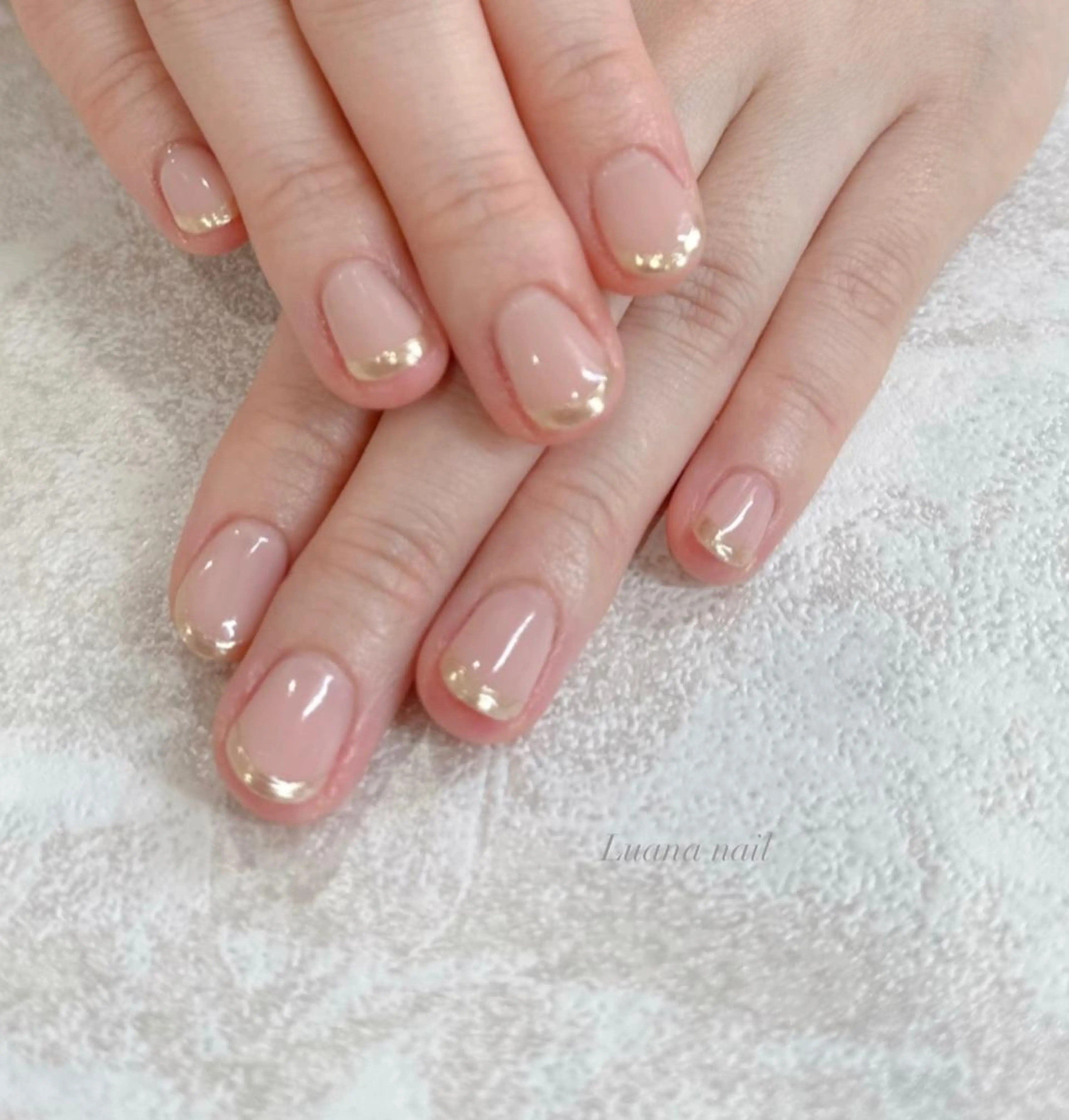 ショート ネイル フレンチネイル ミラーネイル ブライダルネイル Luana nail (ルアナネイル)のネイルデザイン