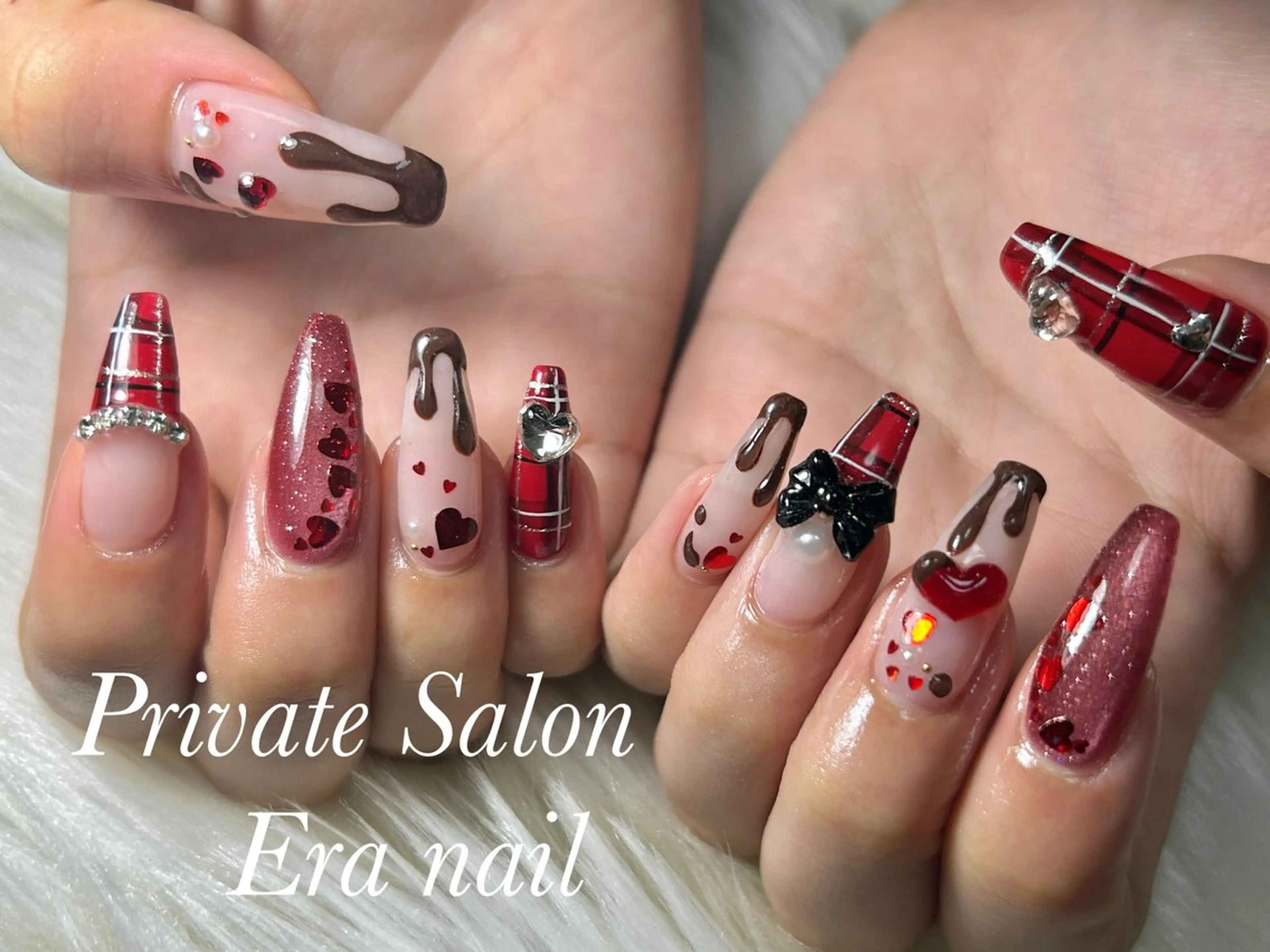 ネイル バレンタイン ハンドネイル Era nailのネイルデザイン