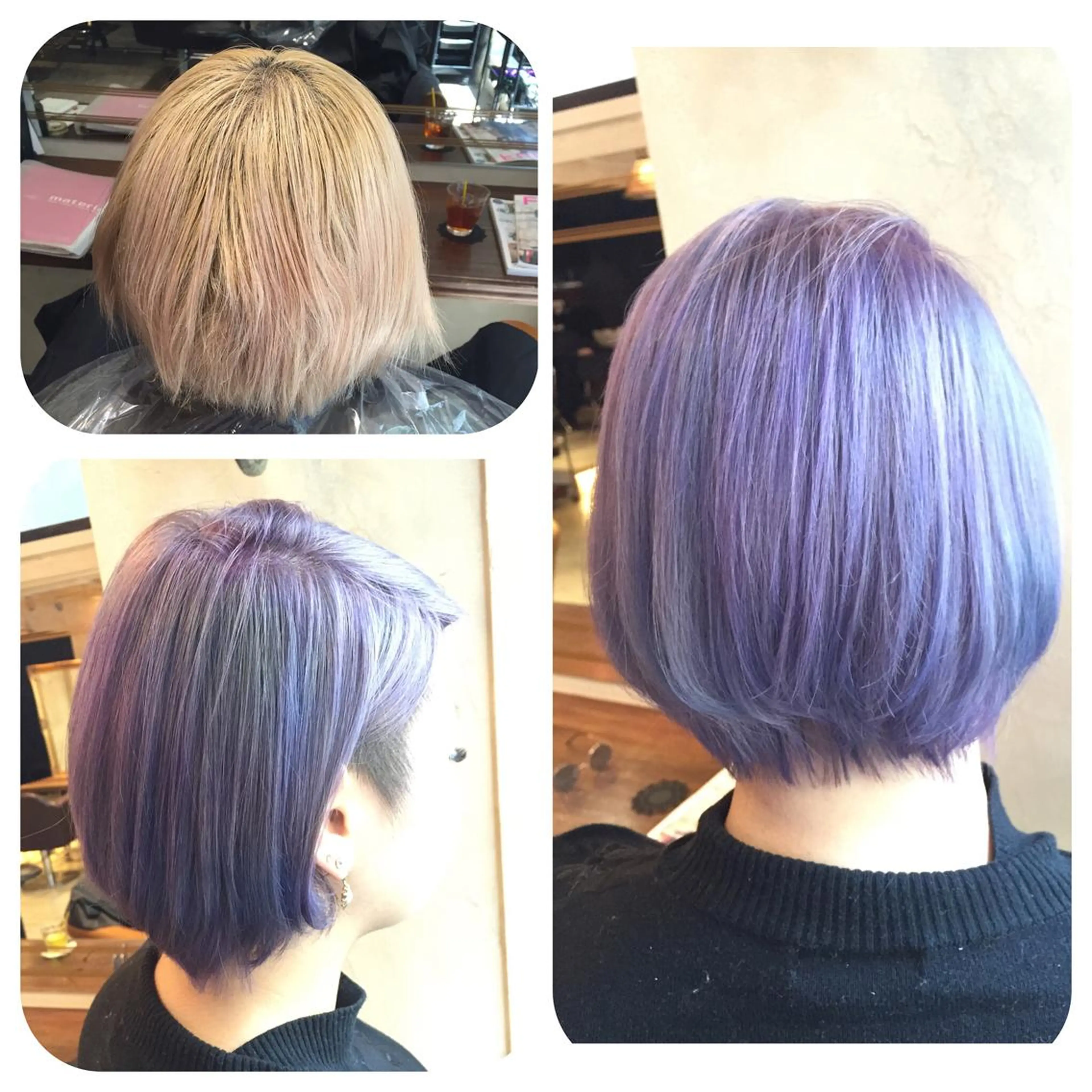 ショート カラー ブリーチ 透明感カラー ラベンダーカラー パープルカラー Salon de MiLK所属・露木 啓介のヘアスタイル