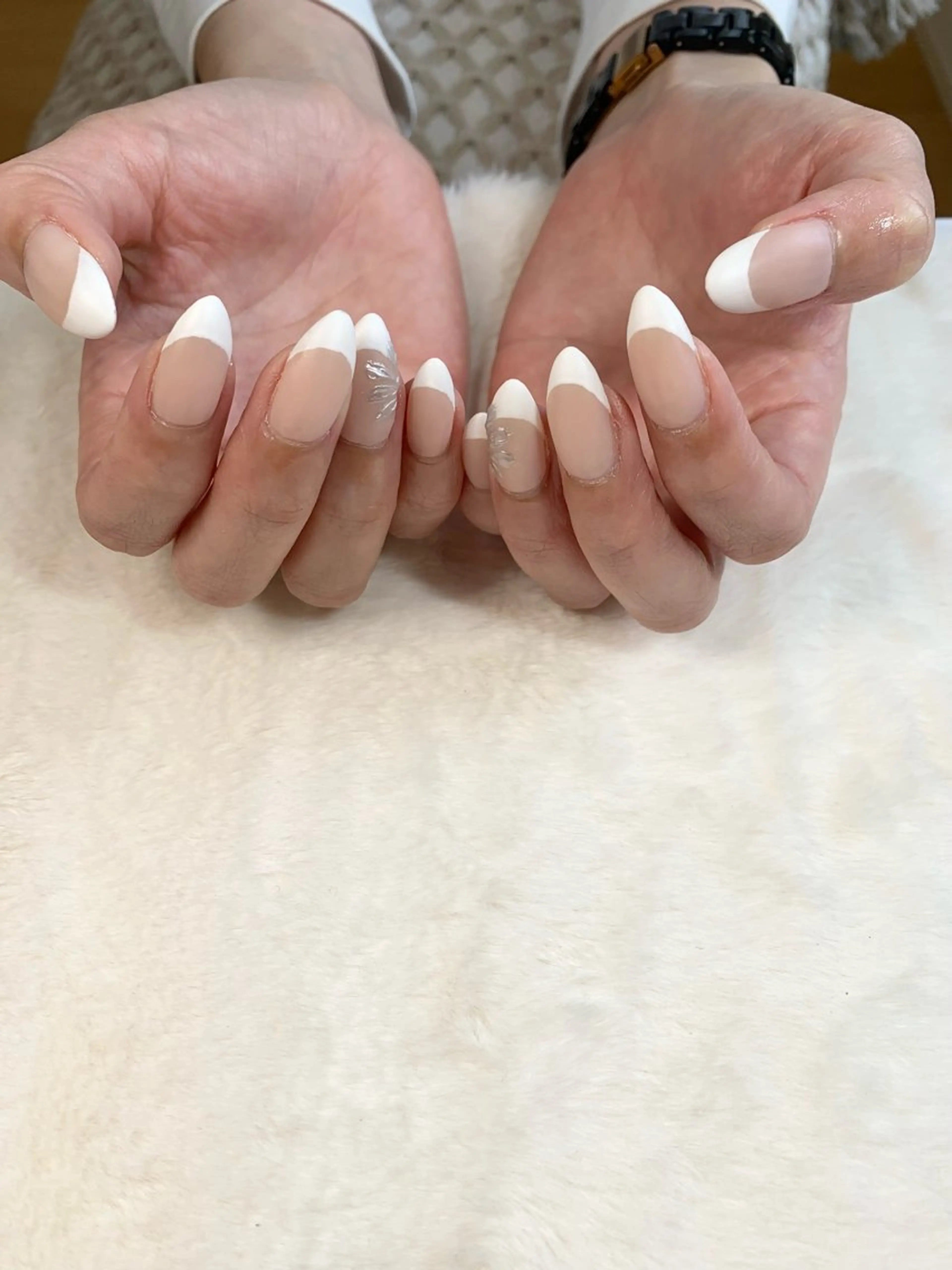 ネイル フレンチネイル マットネイル 北川 恭子のネイルデザイン