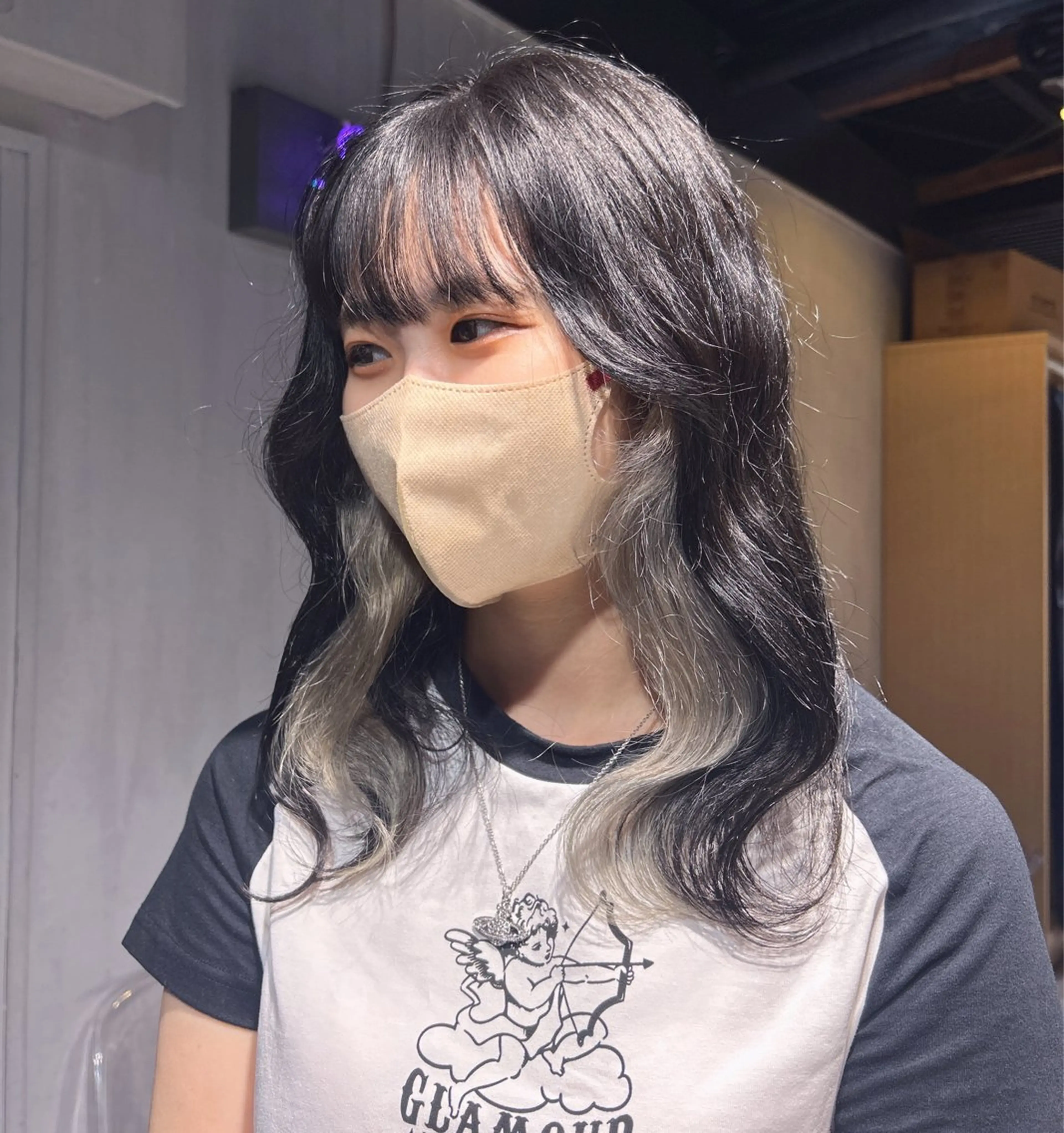 ミディアム アッシュ ピンクブラウン 髪質改善 トリートメント 酸熱トリートメント MEI🎀垢抜けカラ ー🎀韓国styleのヘアスタイル