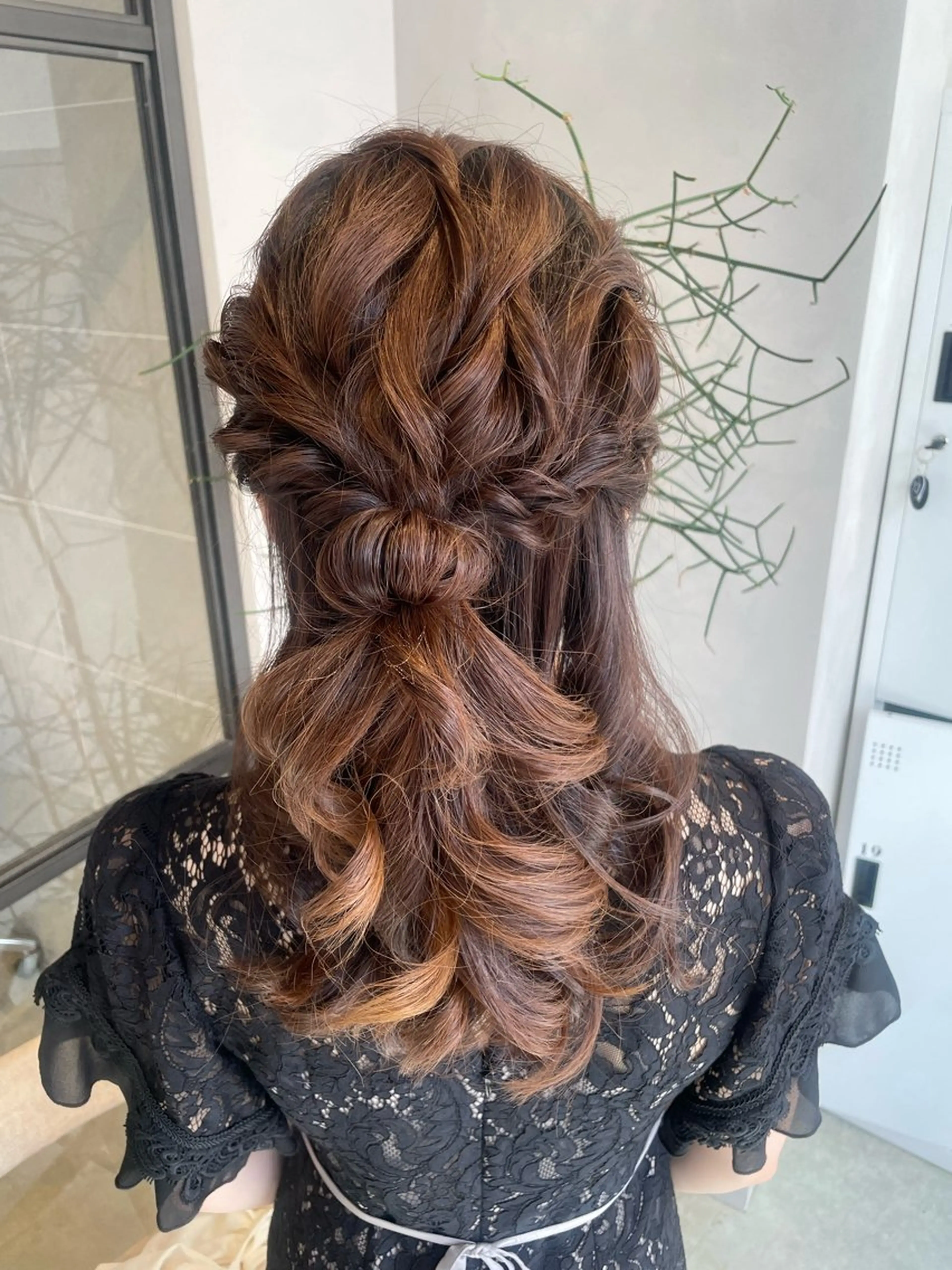 ヘアアレンジ ハーフアップ 透明感カラー✨艶髪 制作🌱山根あゆみのヘアスタイル