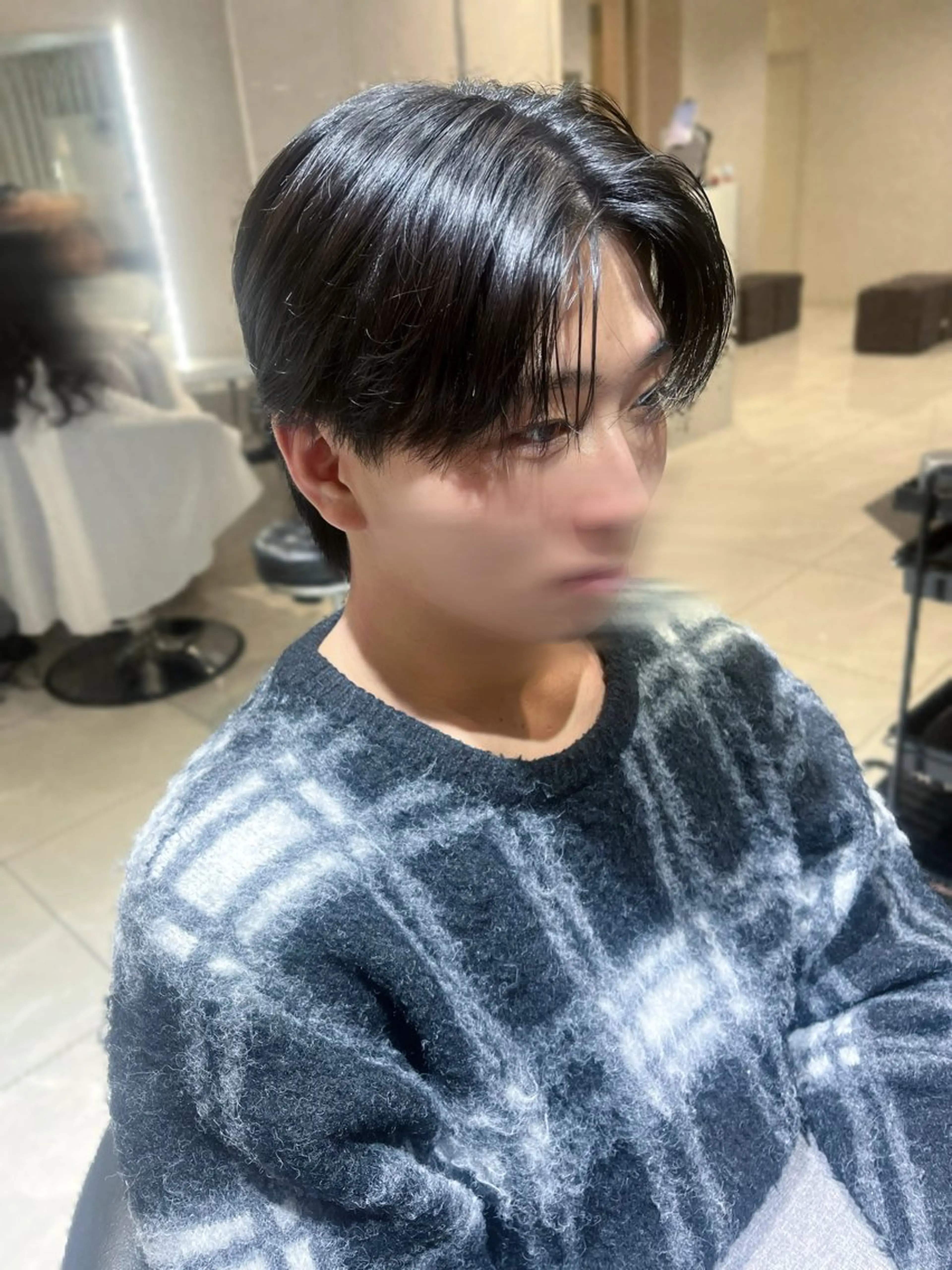 メンズ カット パーマ メンズセンターパート 🇰🇷wakanaのヘアスタイル