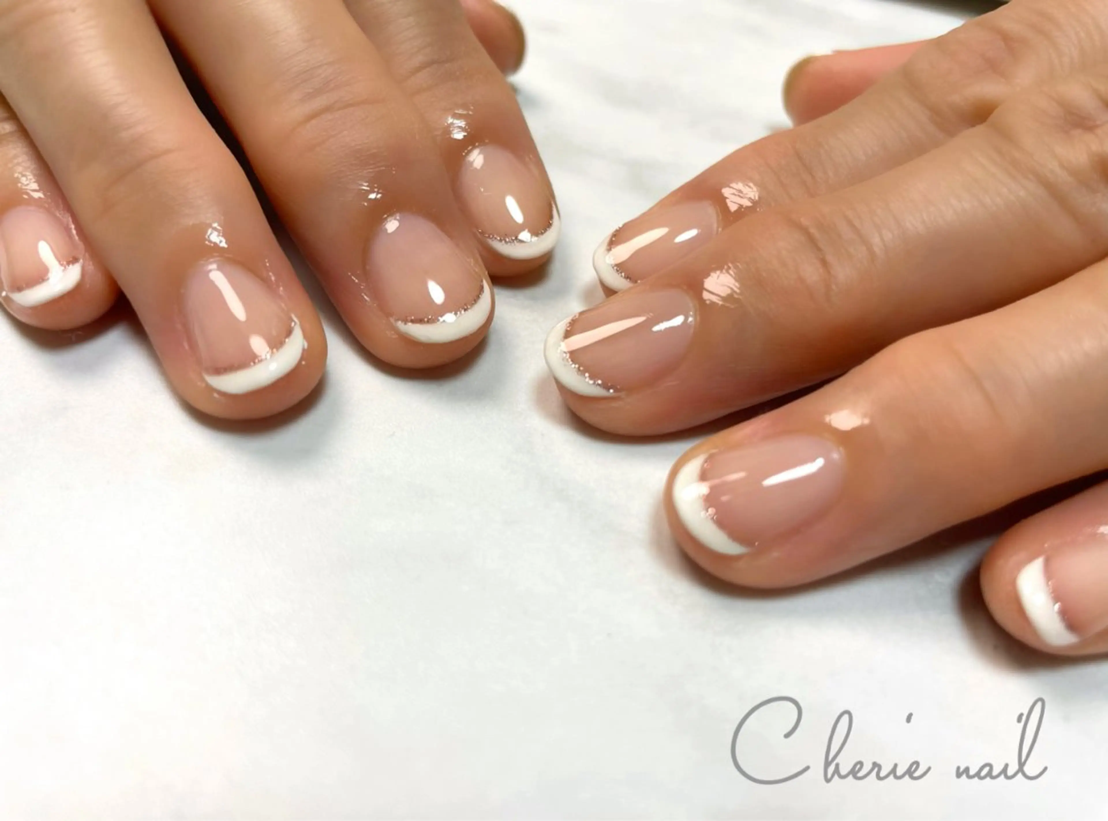 ネイル フレンチネイル ハンドネイル Cherienail yunaのネイルデザイン