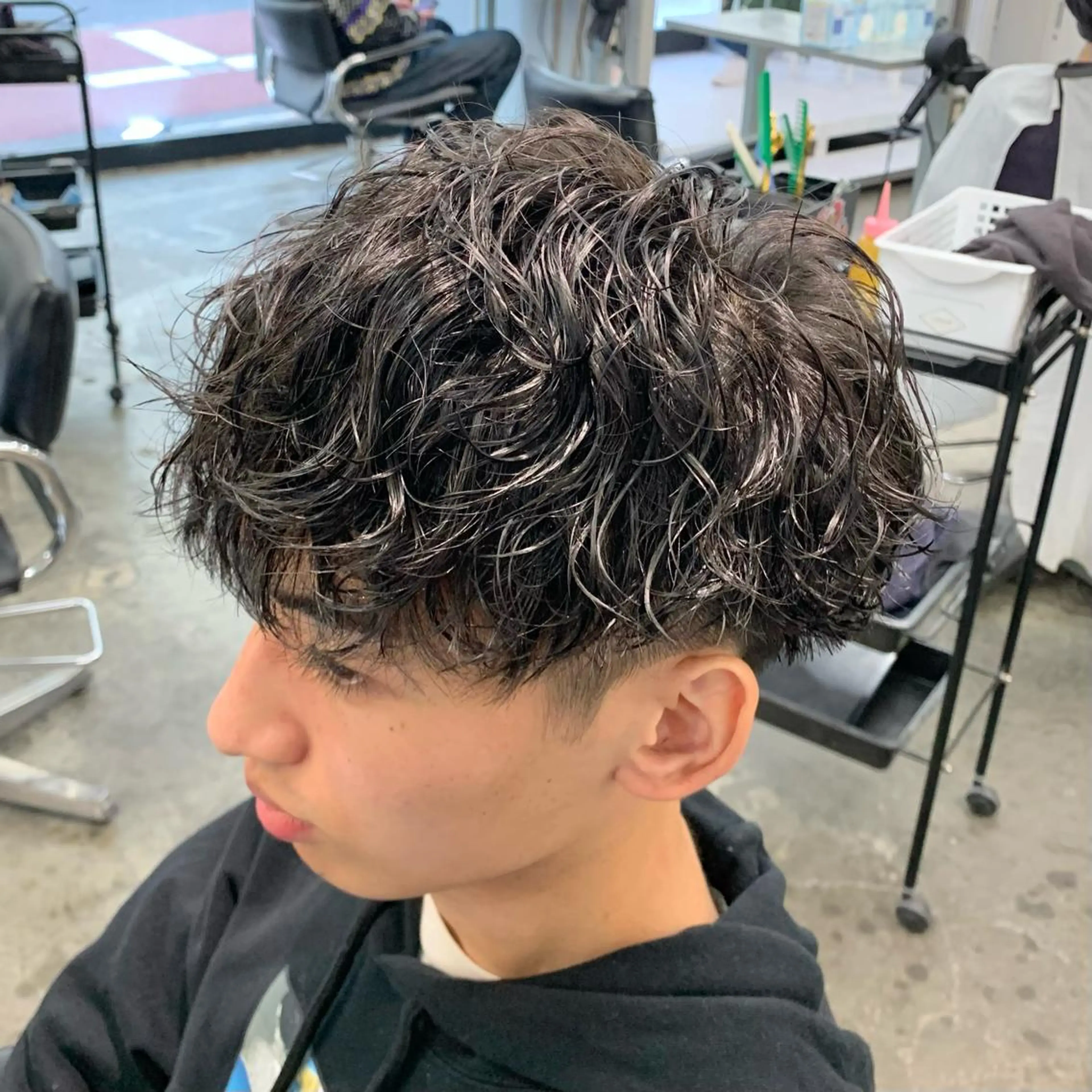 ショート パーマ メンズ カット パーマ メンズ特化美容師/ 藤戸 椋のヘアスタイル