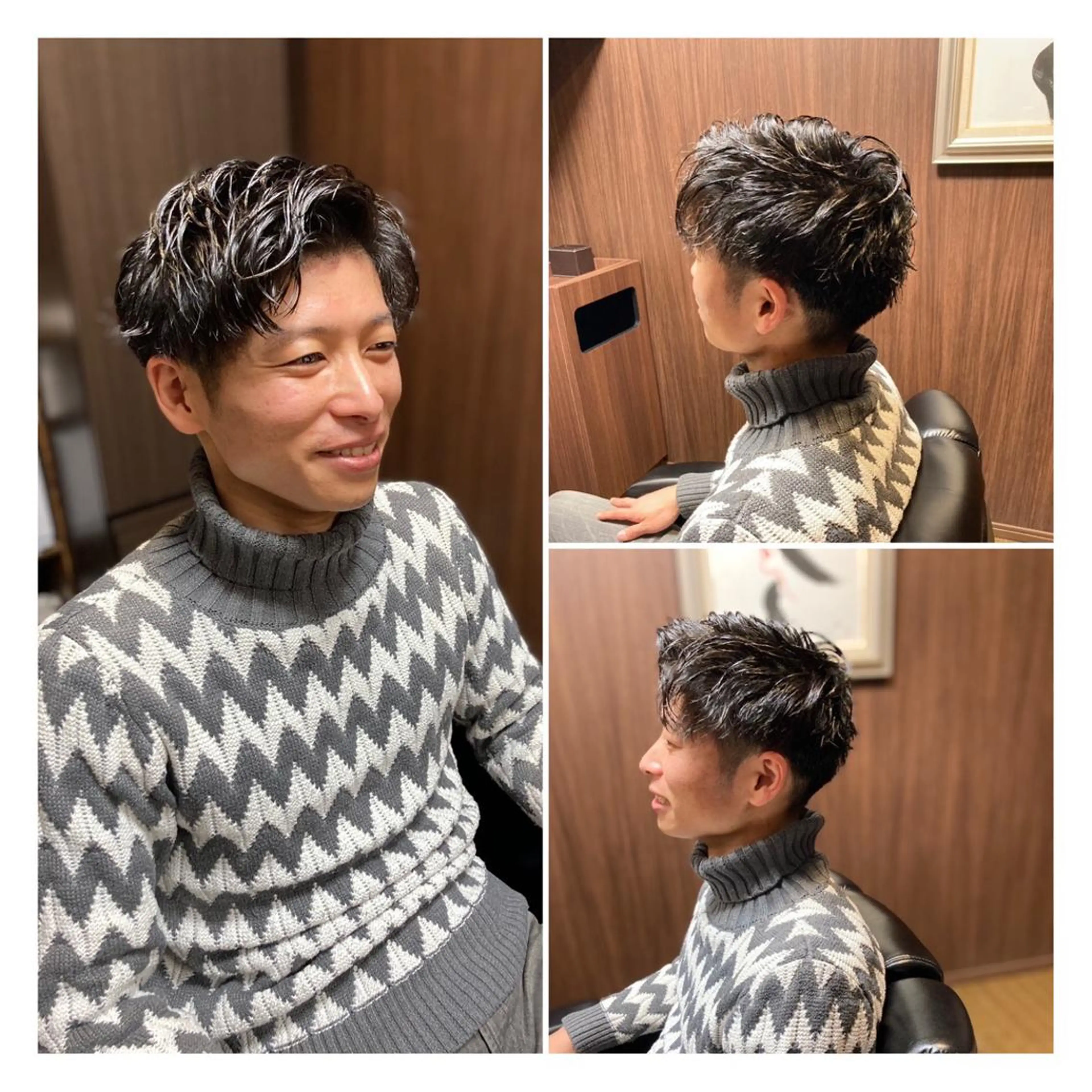 ショート パーマ メンズ メンズパーマ ツイストスパイラルパーマ スパイラルパーマ BARBER CLASSICSのヘアスタイル