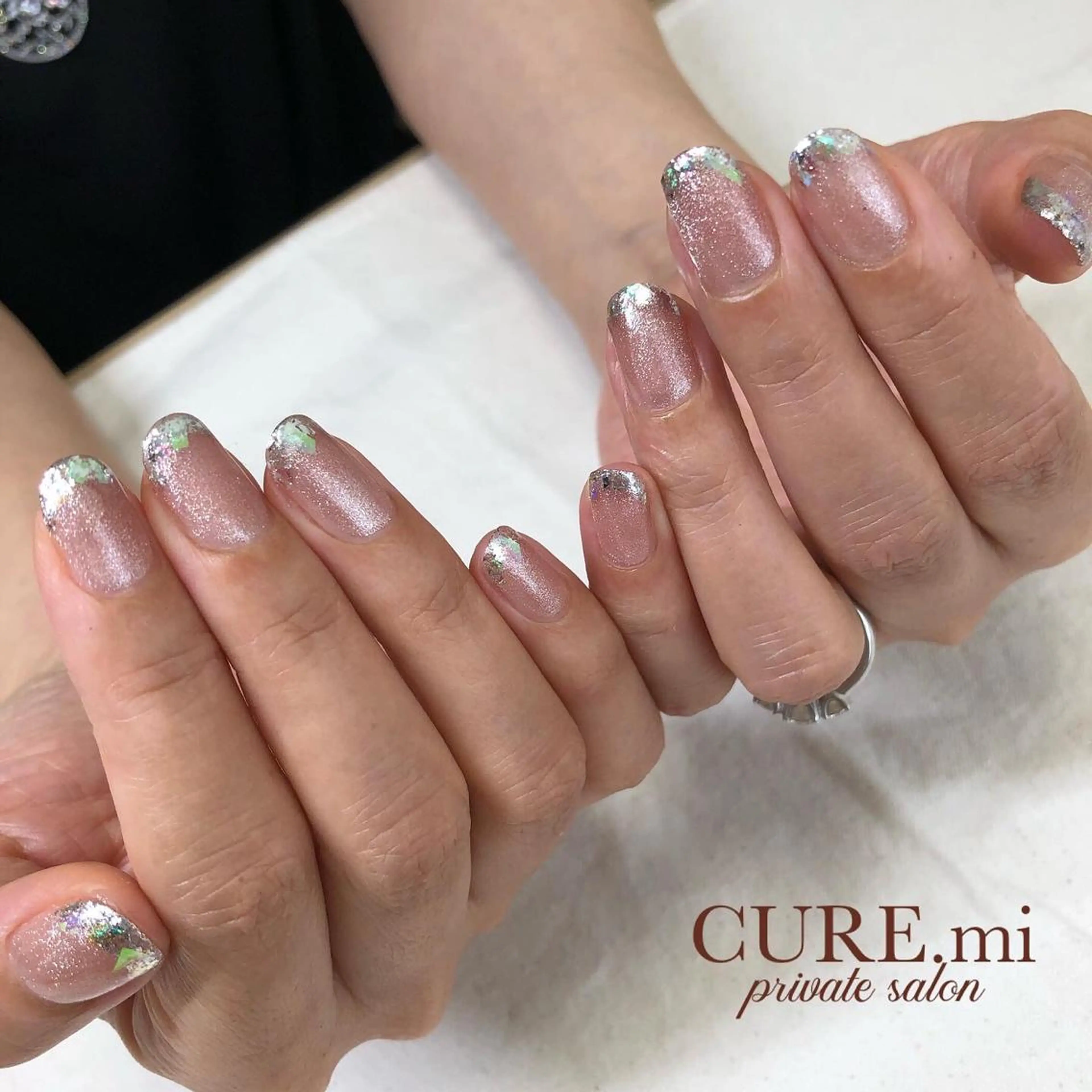 ネイル オーロラネイル フレンチネイル ガラスフレンチ マグネットネイル ハンドネイル ハンドケア 伊藤 美香のその他イメージ