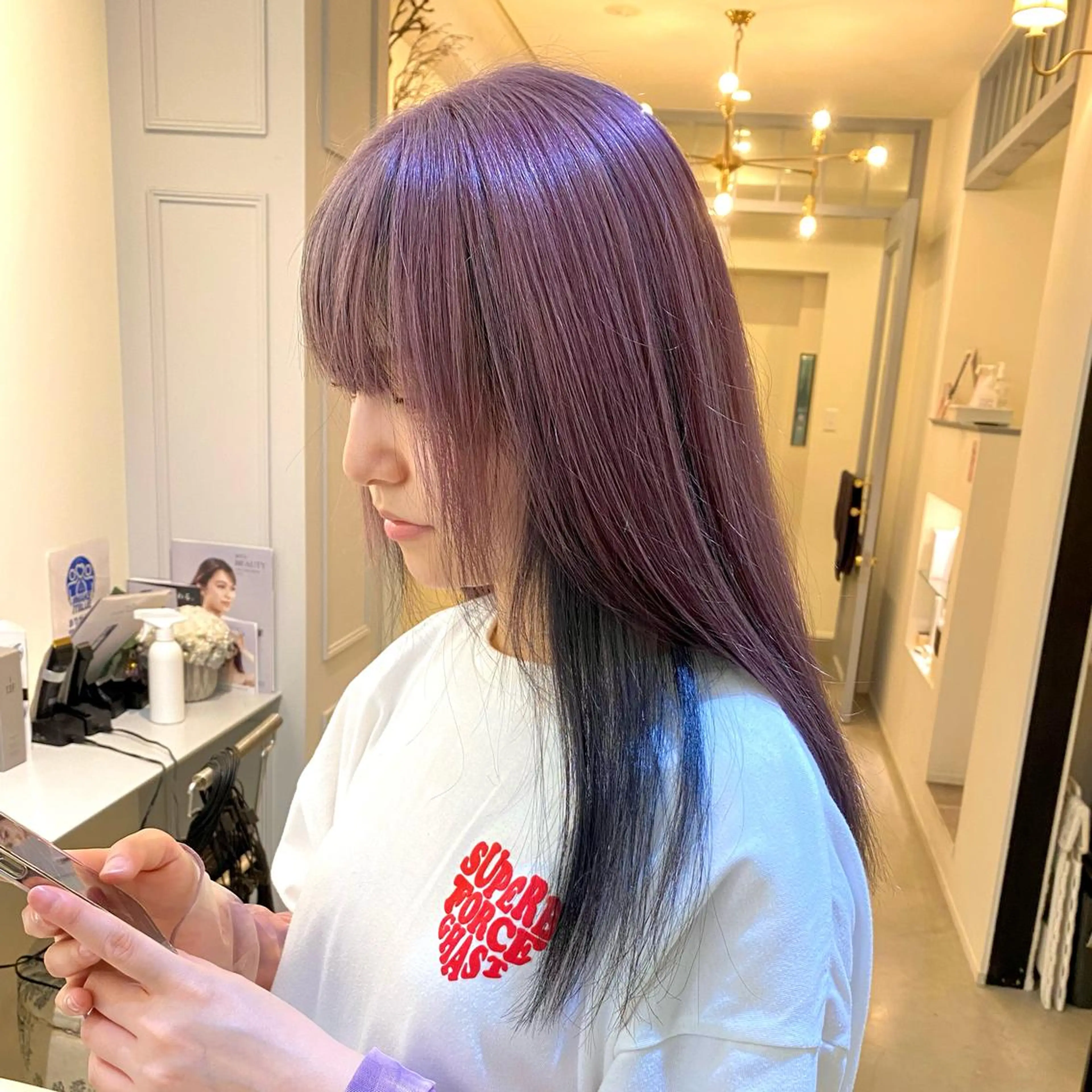 ロング カラー ブリーチ デザインカラー インナーカラー afeelriamo所属・清水 玖琉海のヘアスタイル