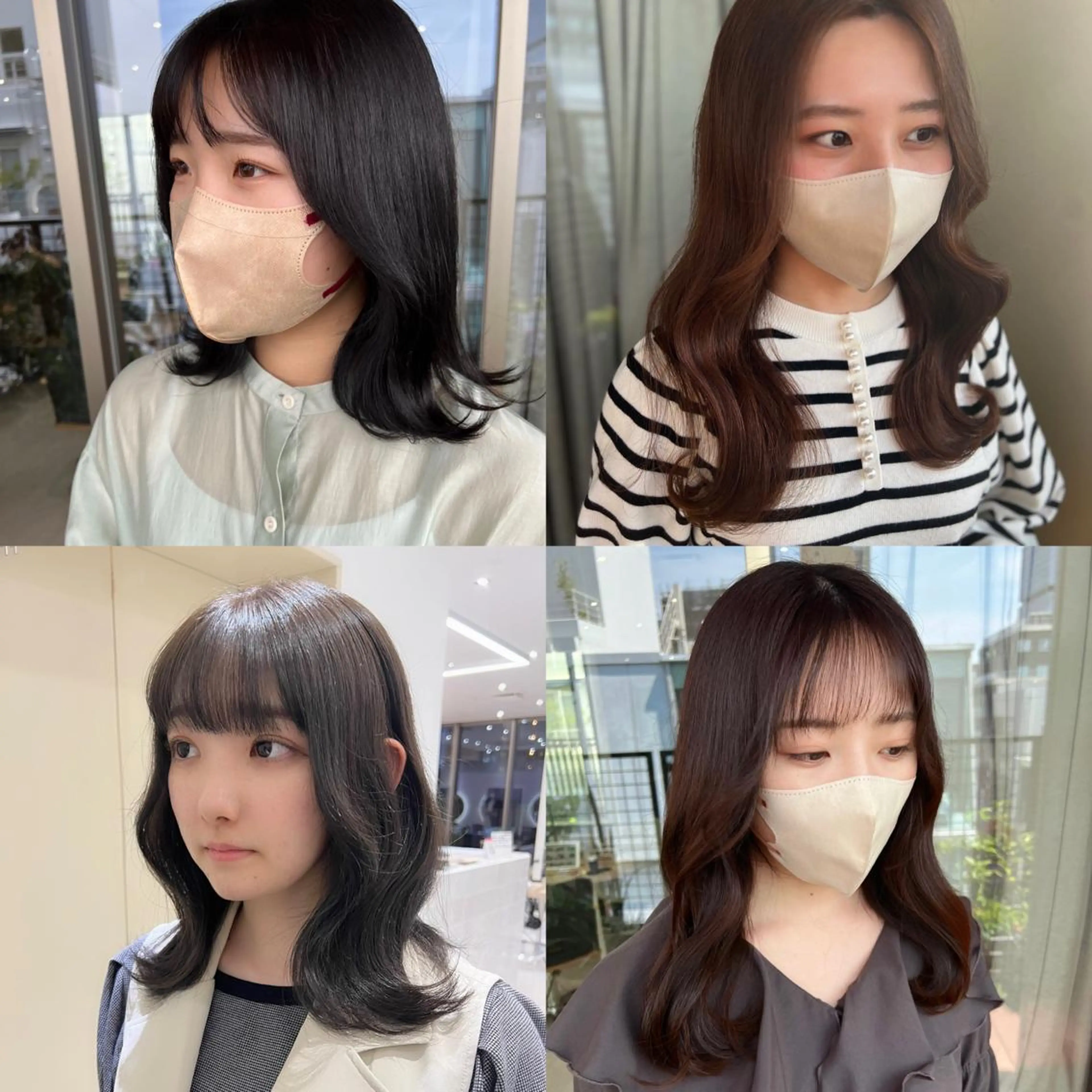 ミディアム カラー 韓国風ヘア 韓国🇰🇷レイヤー 映える顔周り🩷のヘアスタイル