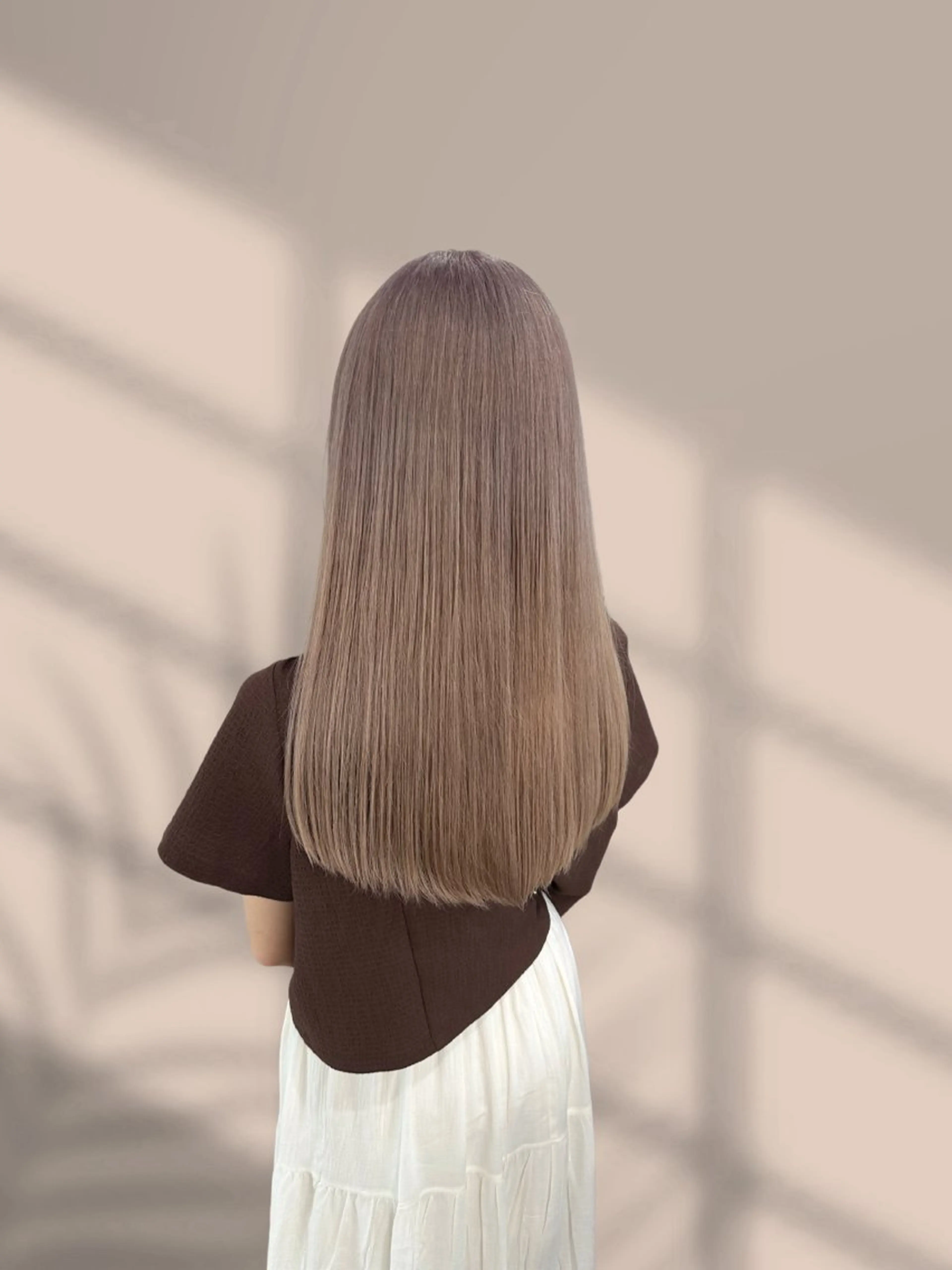 ロング カラー ヘアカラー トリートメント ヘアセット くすみミルクティー／ ブラウン🪡TOWAのヘアスタイル