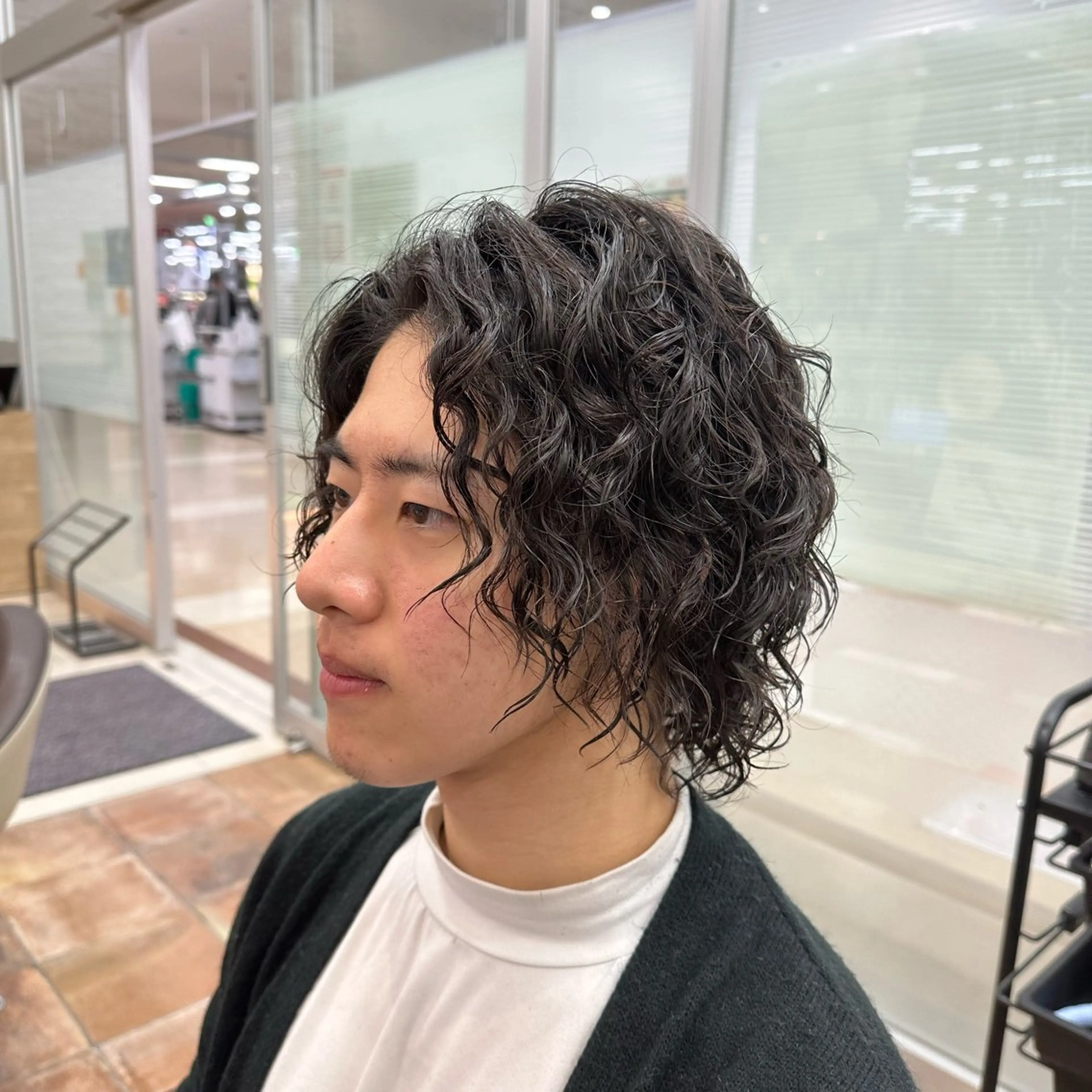 ミディアム パーマ メンズ 翠川 靖のヘアスタイル