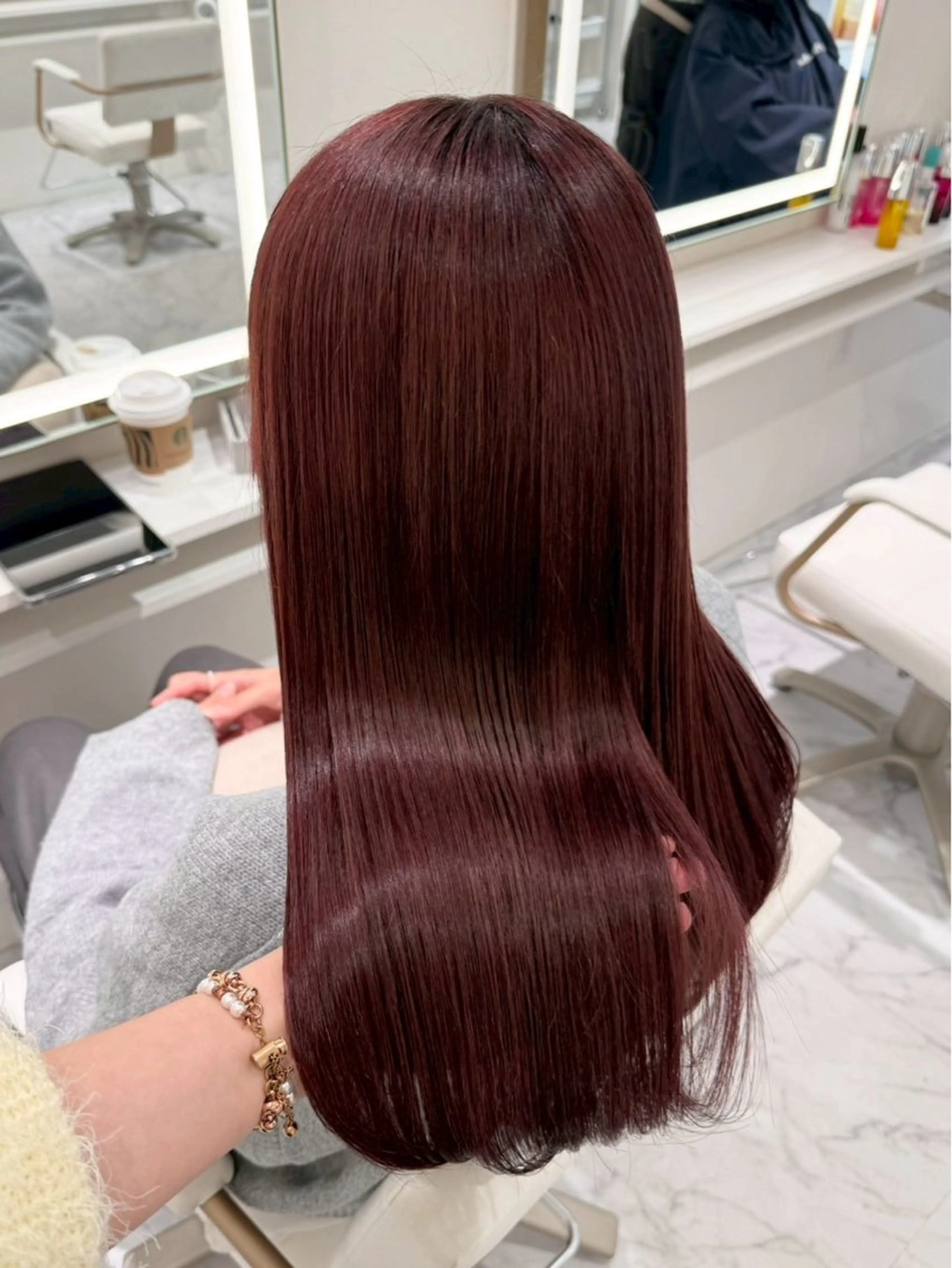 ロング カラー ヘアカラー ParveMix 楠本結菜のヘアスタイル