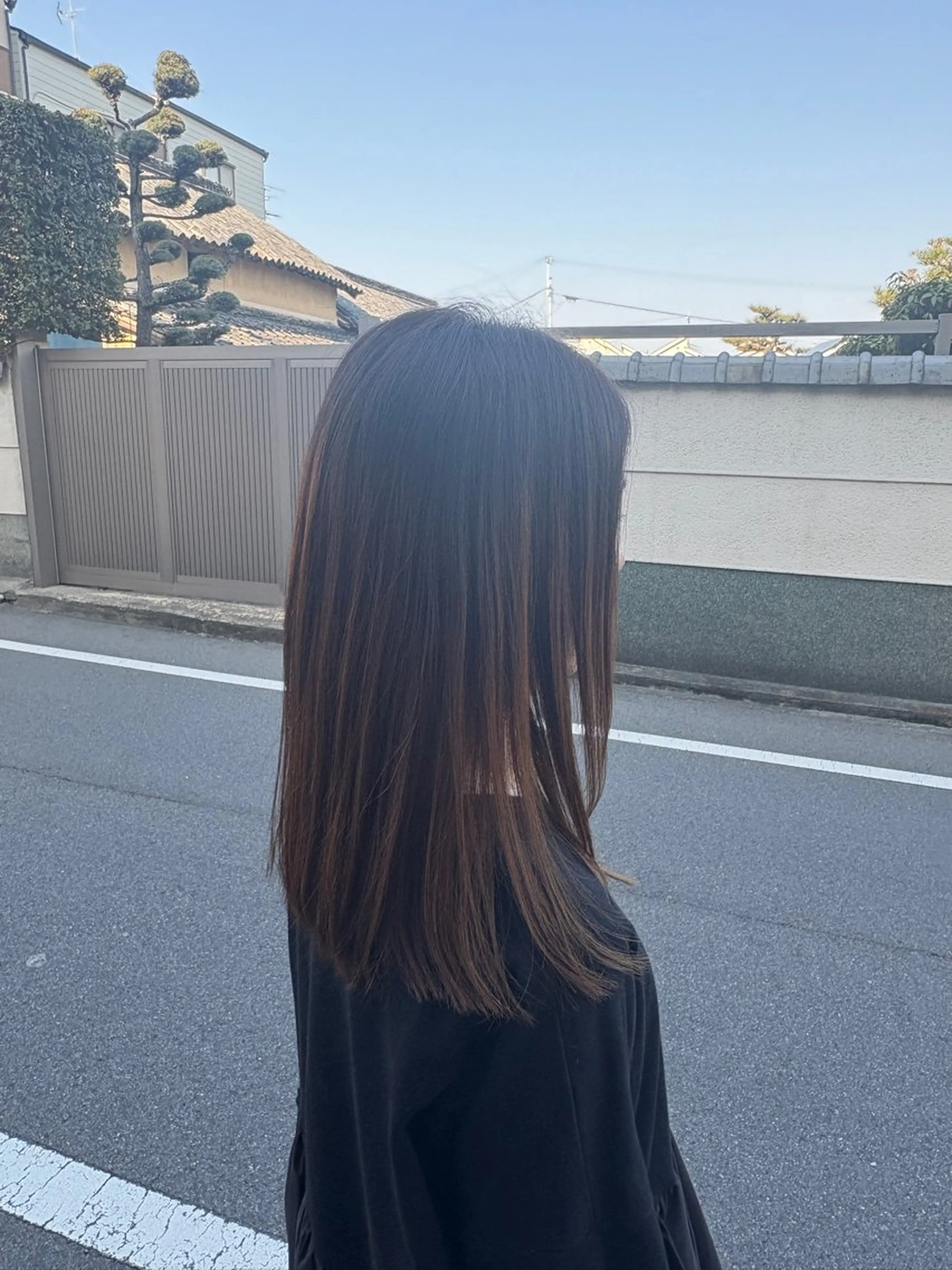 ミディアム カット ヘアカラー どうめん ゆきのヘアスタイル