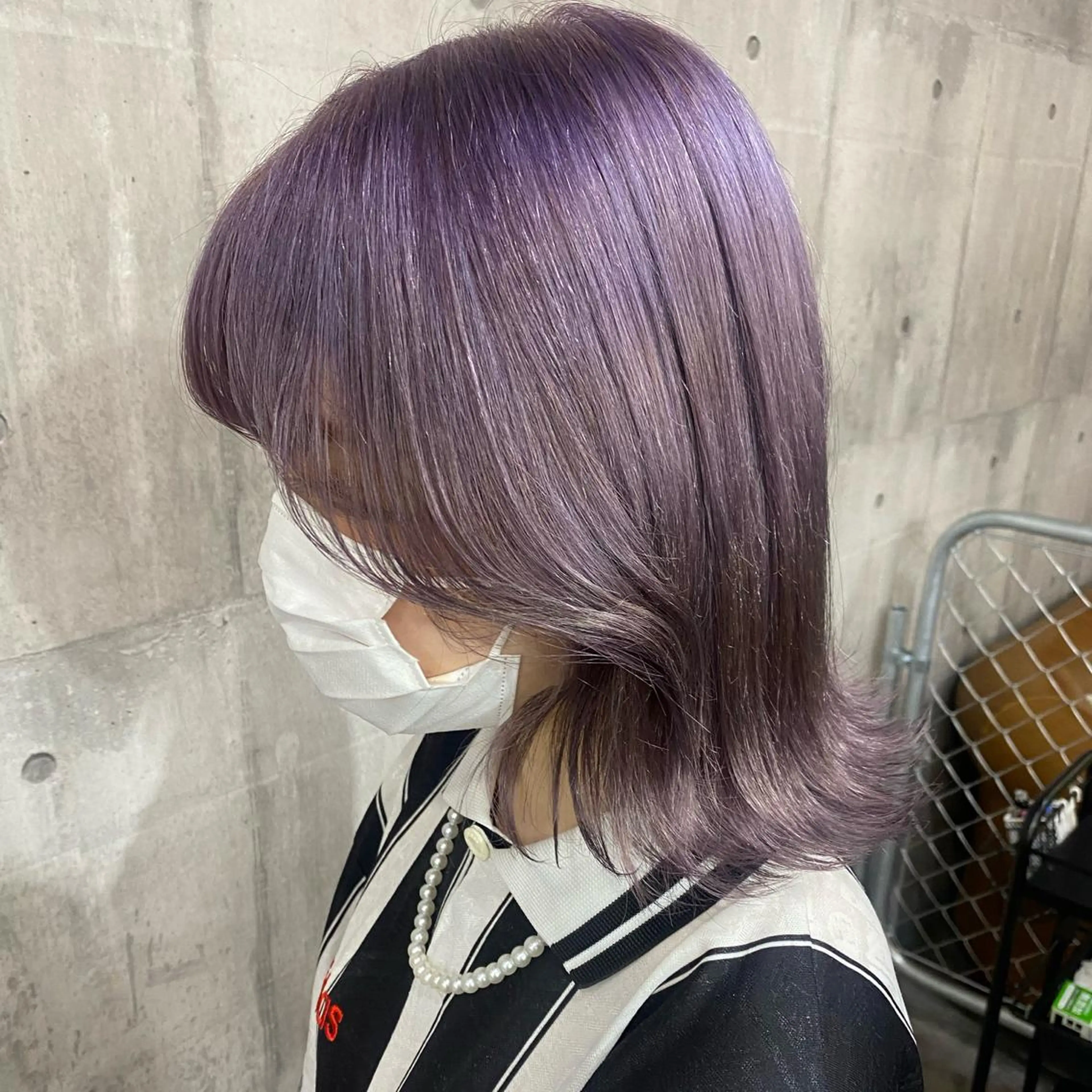 セミロング カラー ラベンダーカラー パープルカラー SHURI❤️‍🔥 中/韓mix ♡のヘアスタイル