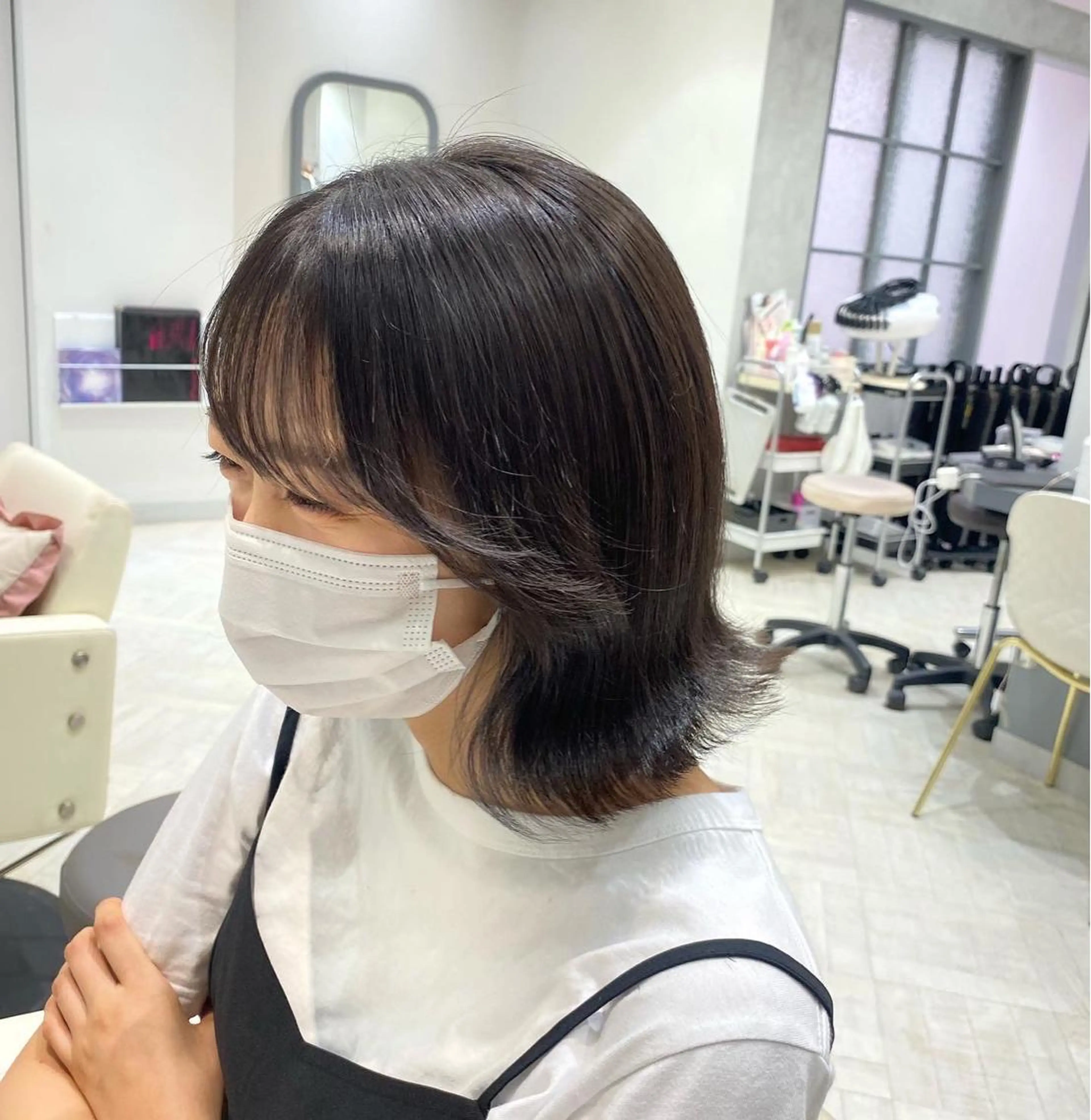 ミディアム カラー ボブ くびれヘア mako︴ Euphoriaのヘアスタイル