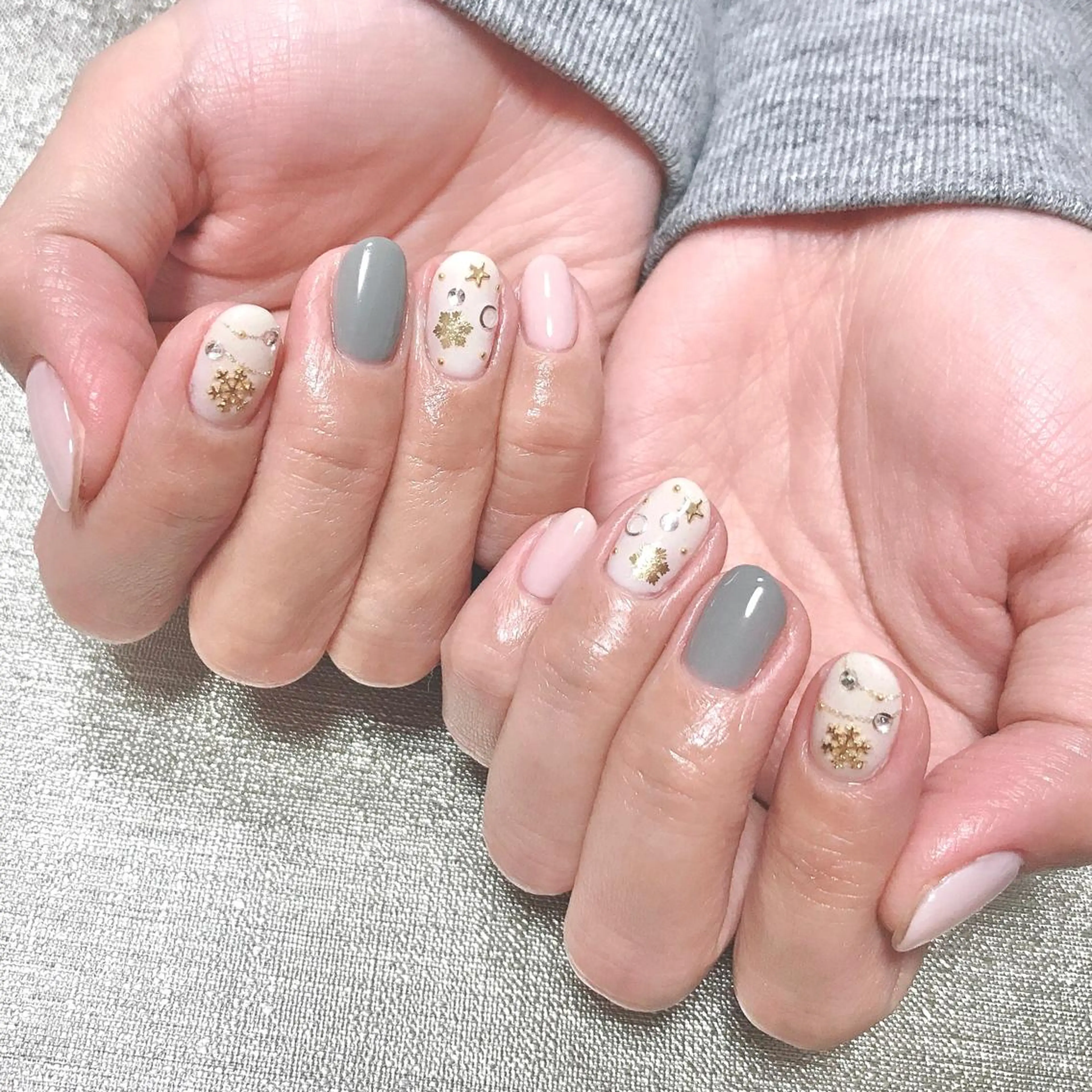 ネイル アートネイル ワンカラーネイル 冬ネイル ステラ marikominoのネイルデザイン