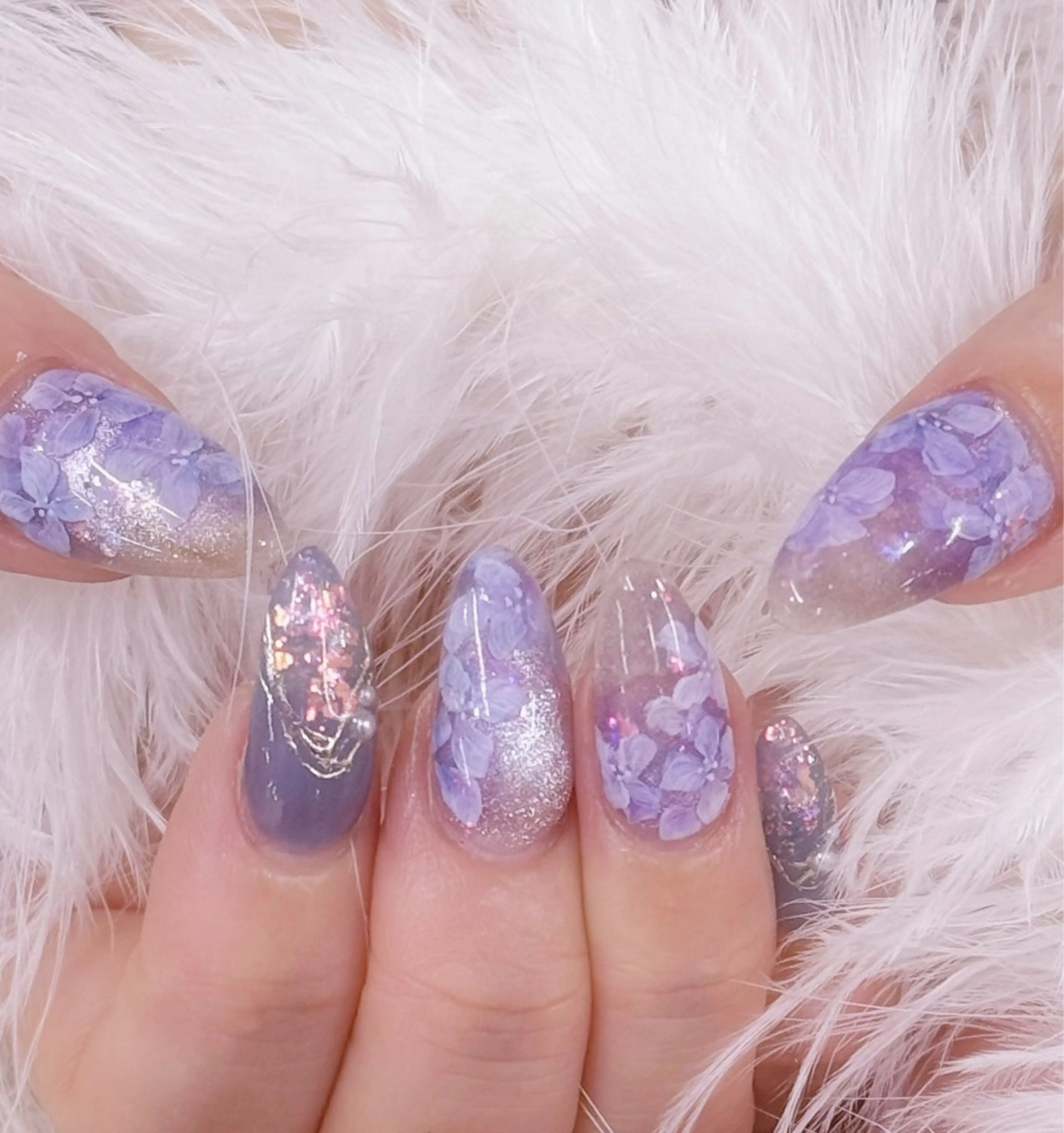 ネイル アートネイル フラッシュネイル フラワーネイル ジェルネイル ガーリー Puti nailのネイルデザイン