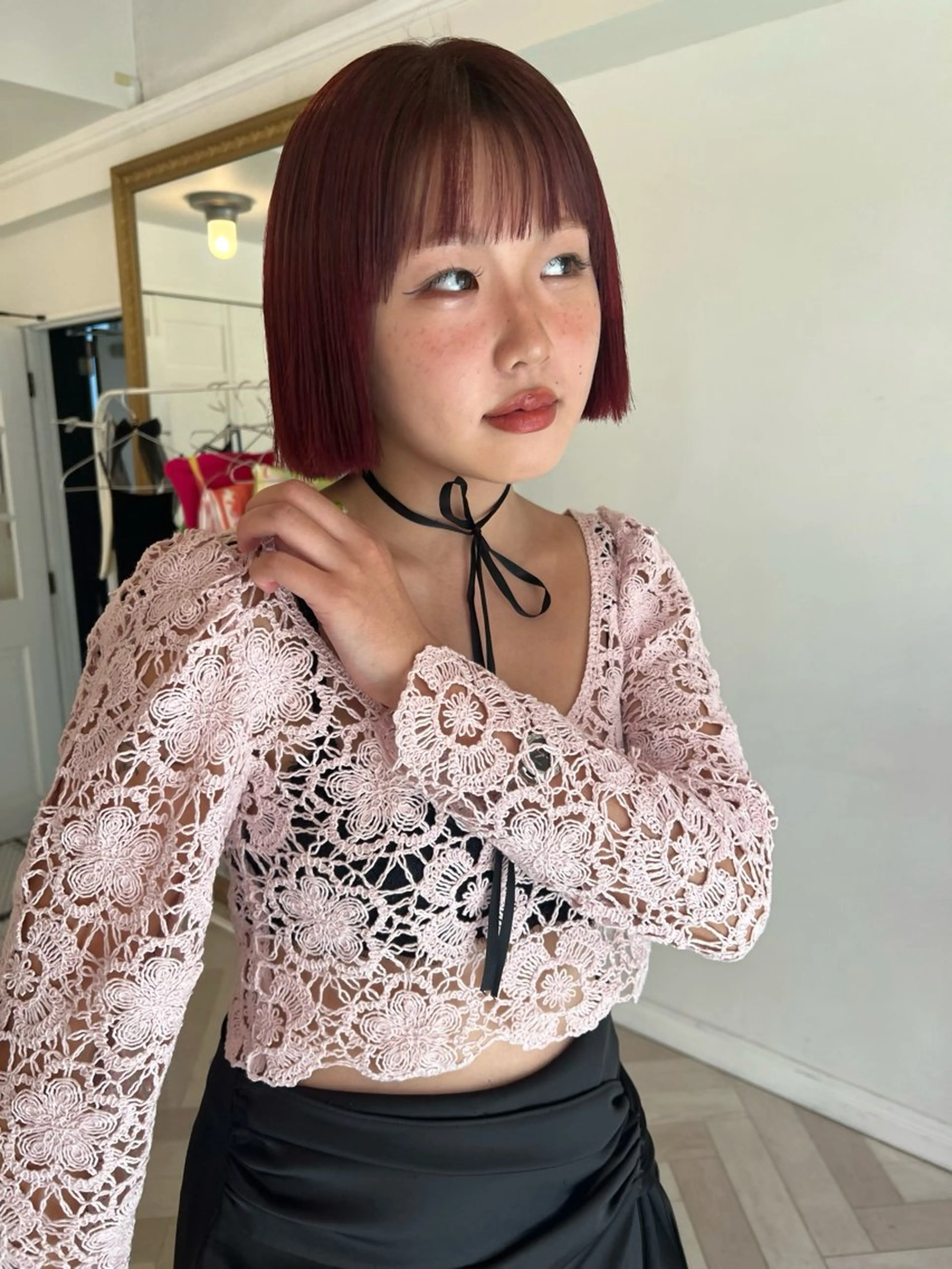 カラー ヘアカラー ブリーチカラー🎀 韓国風/寺門美優のヘアスタイル