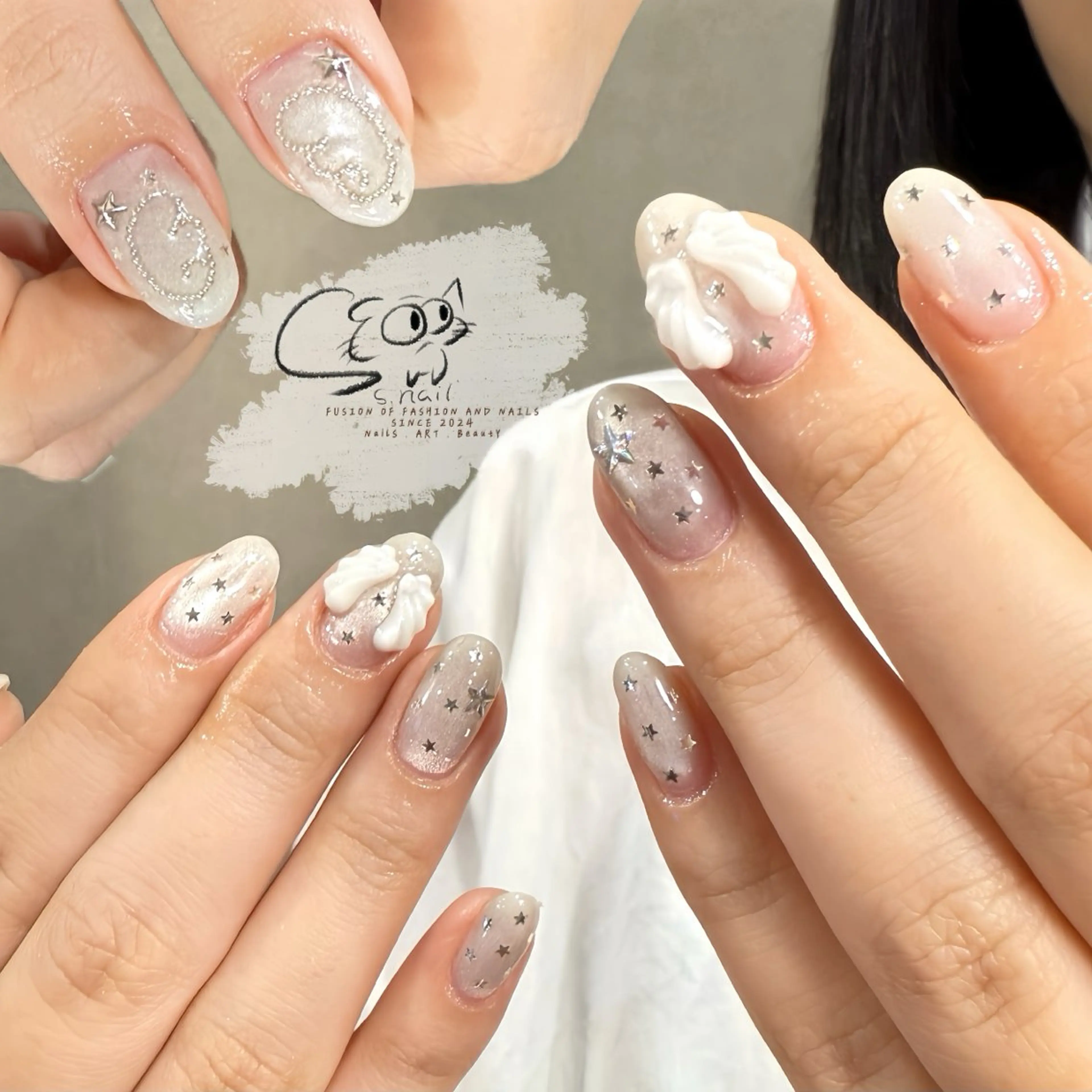 ネイル チークネイル フレンチネイル グラデーション マグネットネイル ワンカラーネイル ハンドネイル S.nail所属・S.nail _のネイルデザイン