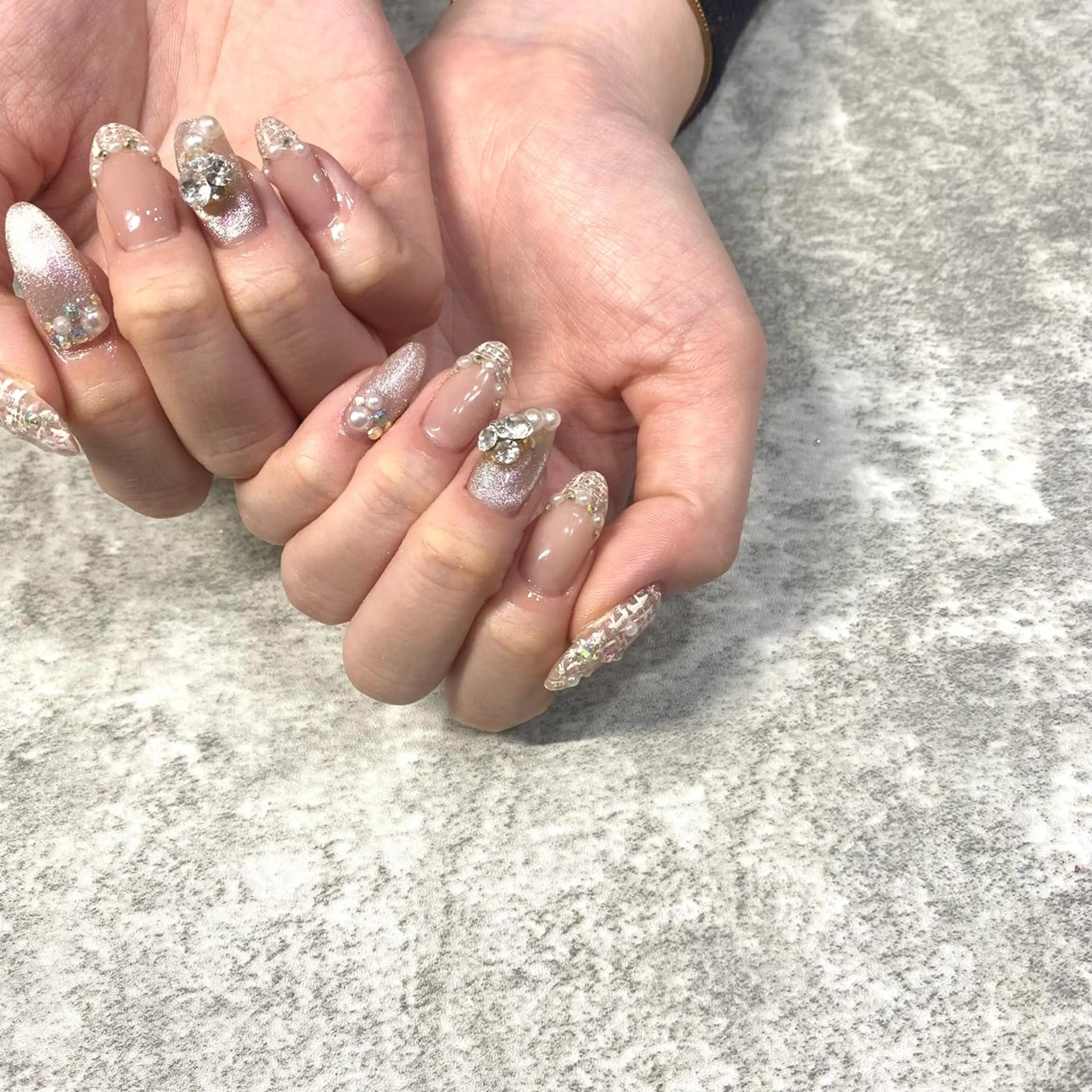 ネイル ピンク ツイードネイル ハンドネイル ★Rinail... .のネイルデザイン