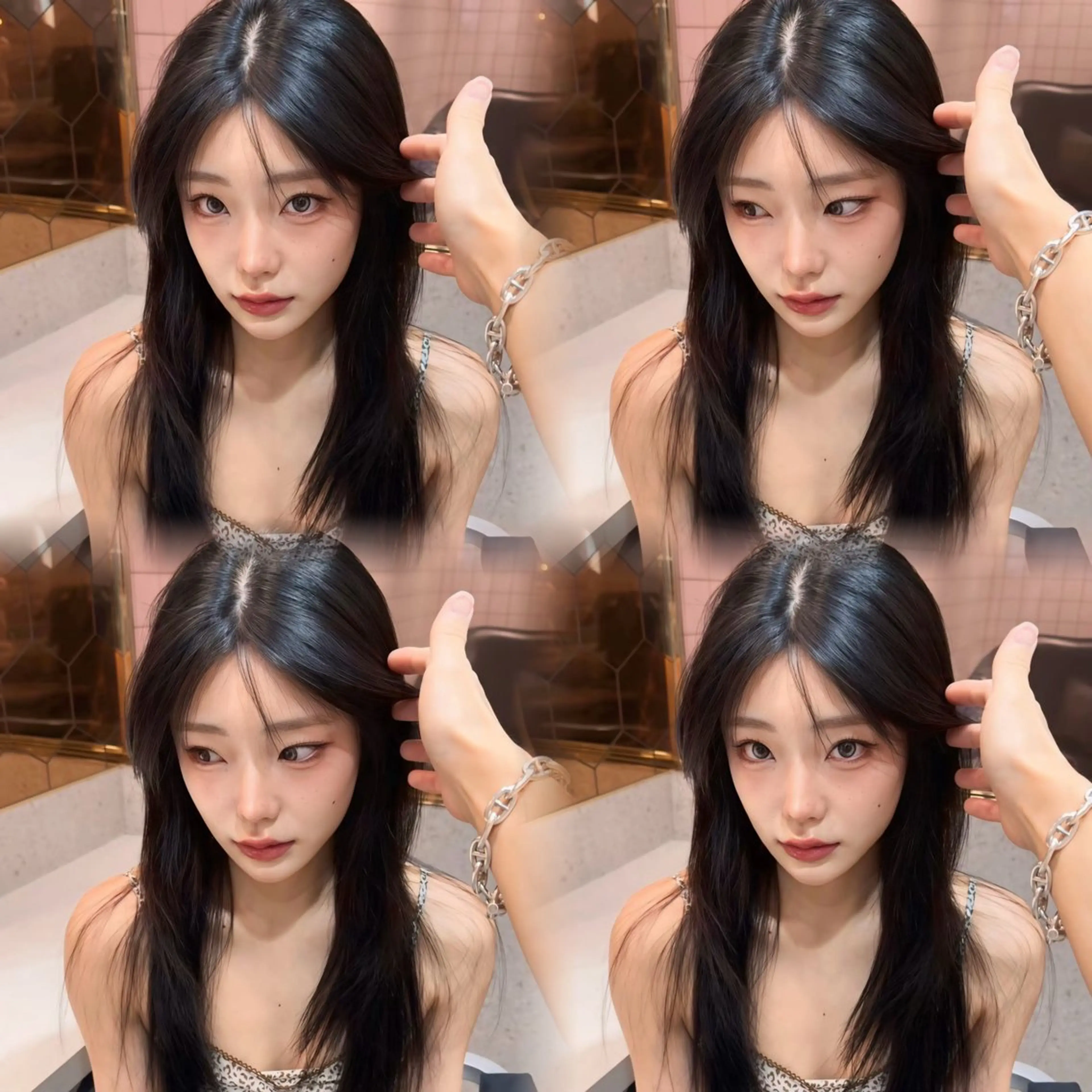 ロング 韓国風ヘア レイヤーカット ワンホンヘア ヘアカラー トリートメント 韓国/ワンホン/新宿 /Rumiのヘアスタイル