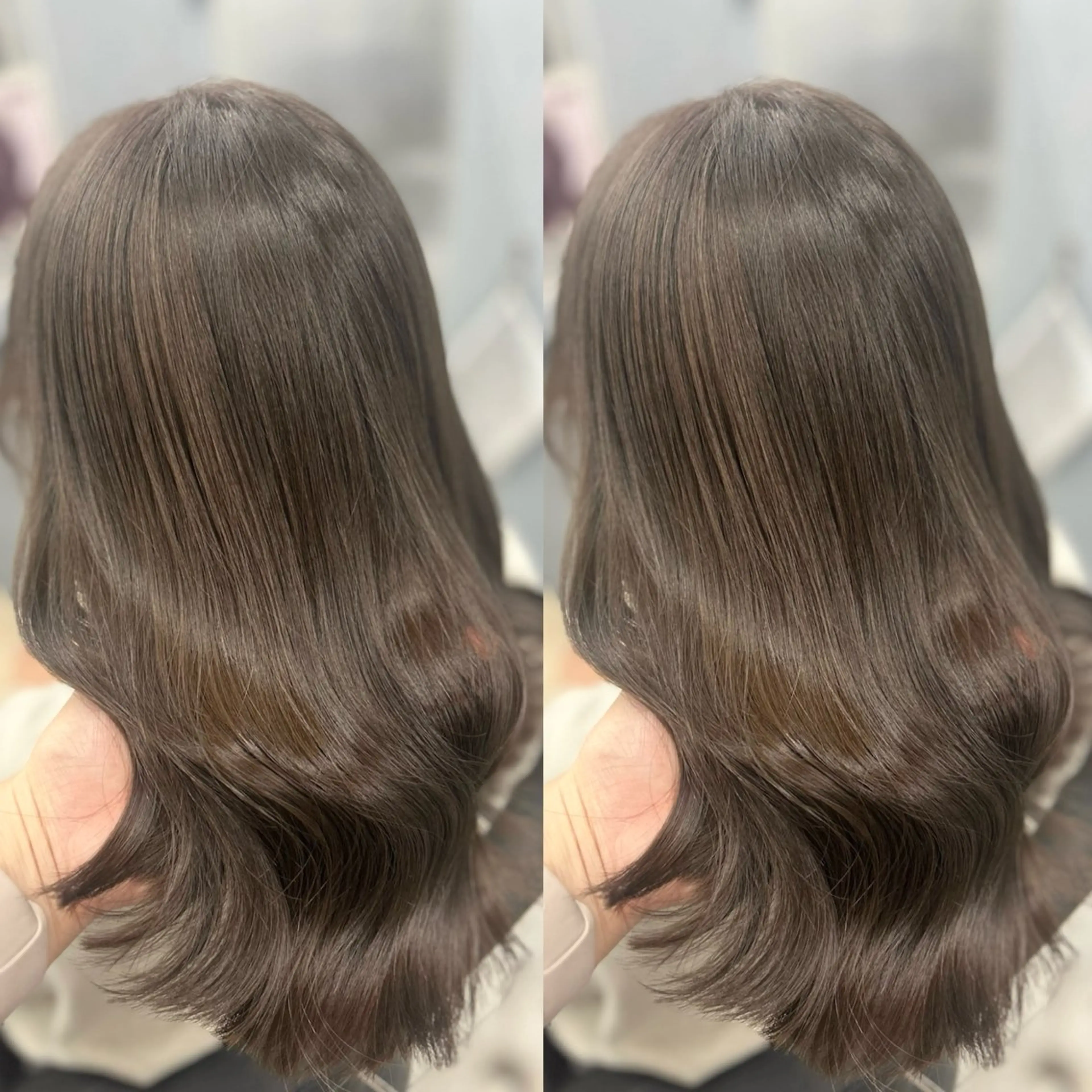 ミディアム カラー カット ヘアカラー 顔周り🎀 暖色系カラー🎀愛美のヘアスタイル