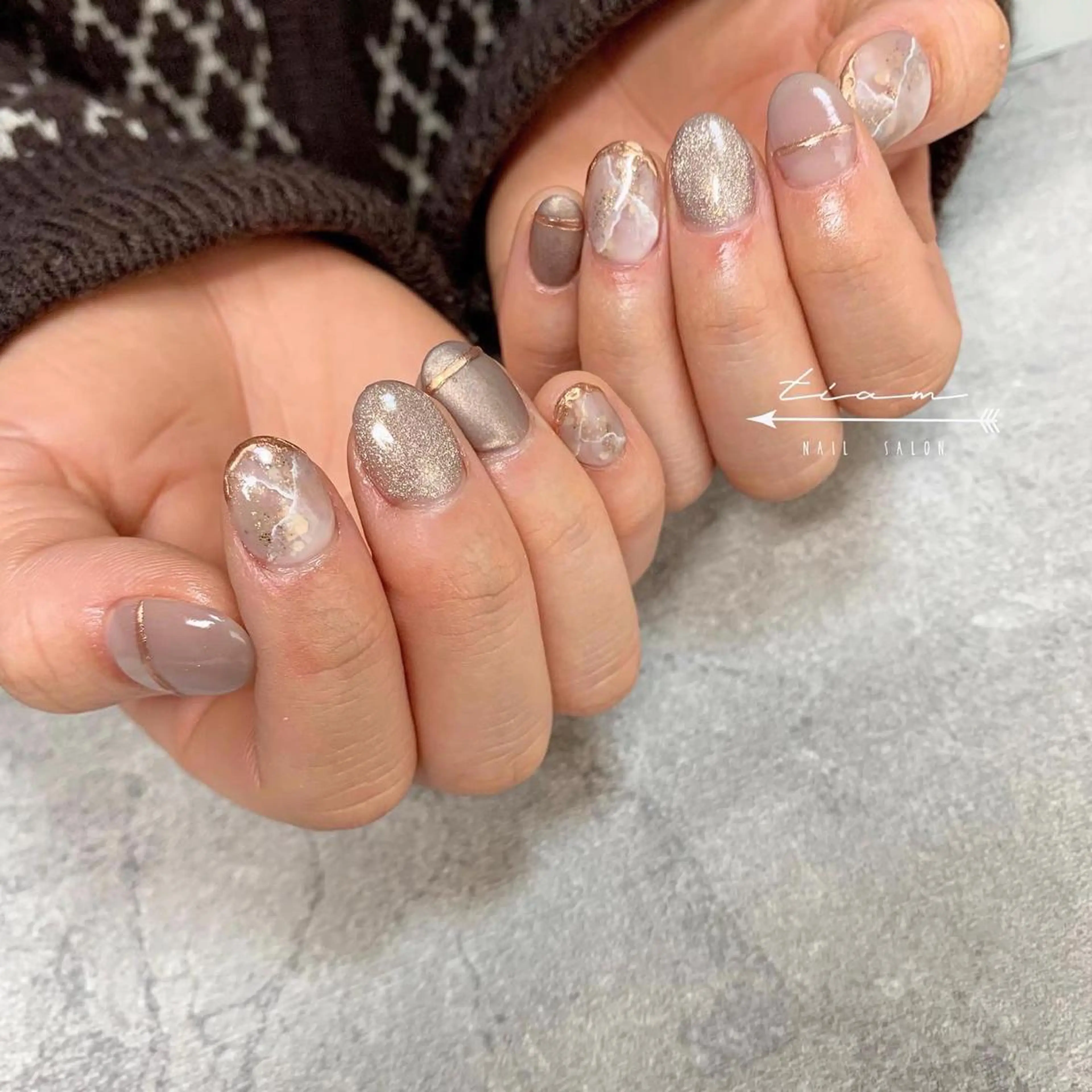 ネイル ハンドネイル 𝑡𝑖𝑎𝑚𓂃 きむらゆきののネイルデザイン