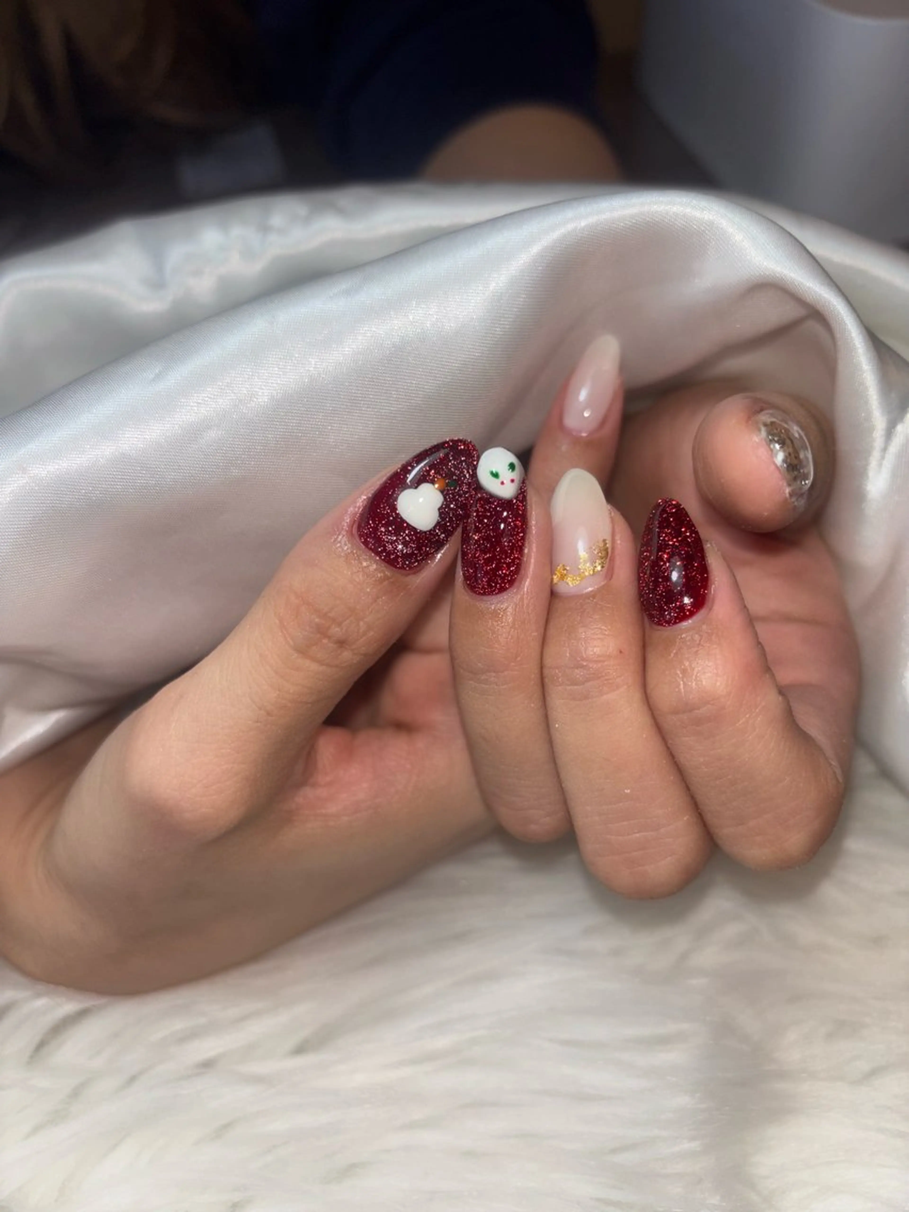 ネイル ブルー キラキラネイル 韓国ネイル マグネットネイル シンプルネイル ハンドネイル timtam --sakiのネイルデザイン