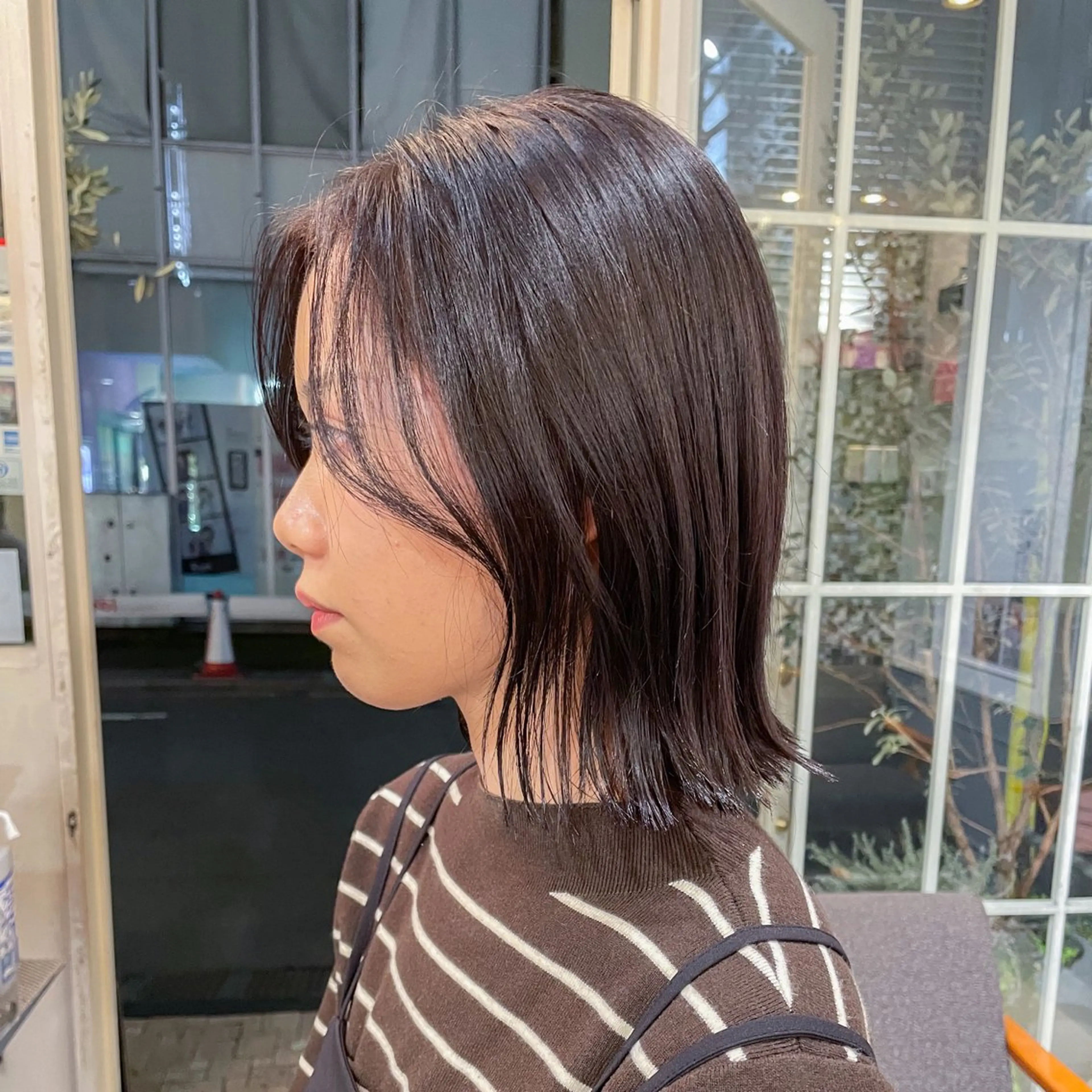 ミディアム カラー 透明感カラー 切りっぱなしロブ カット ヘアカラー トリートメント ボブ ブリーチ/miinaのヘアスタイル