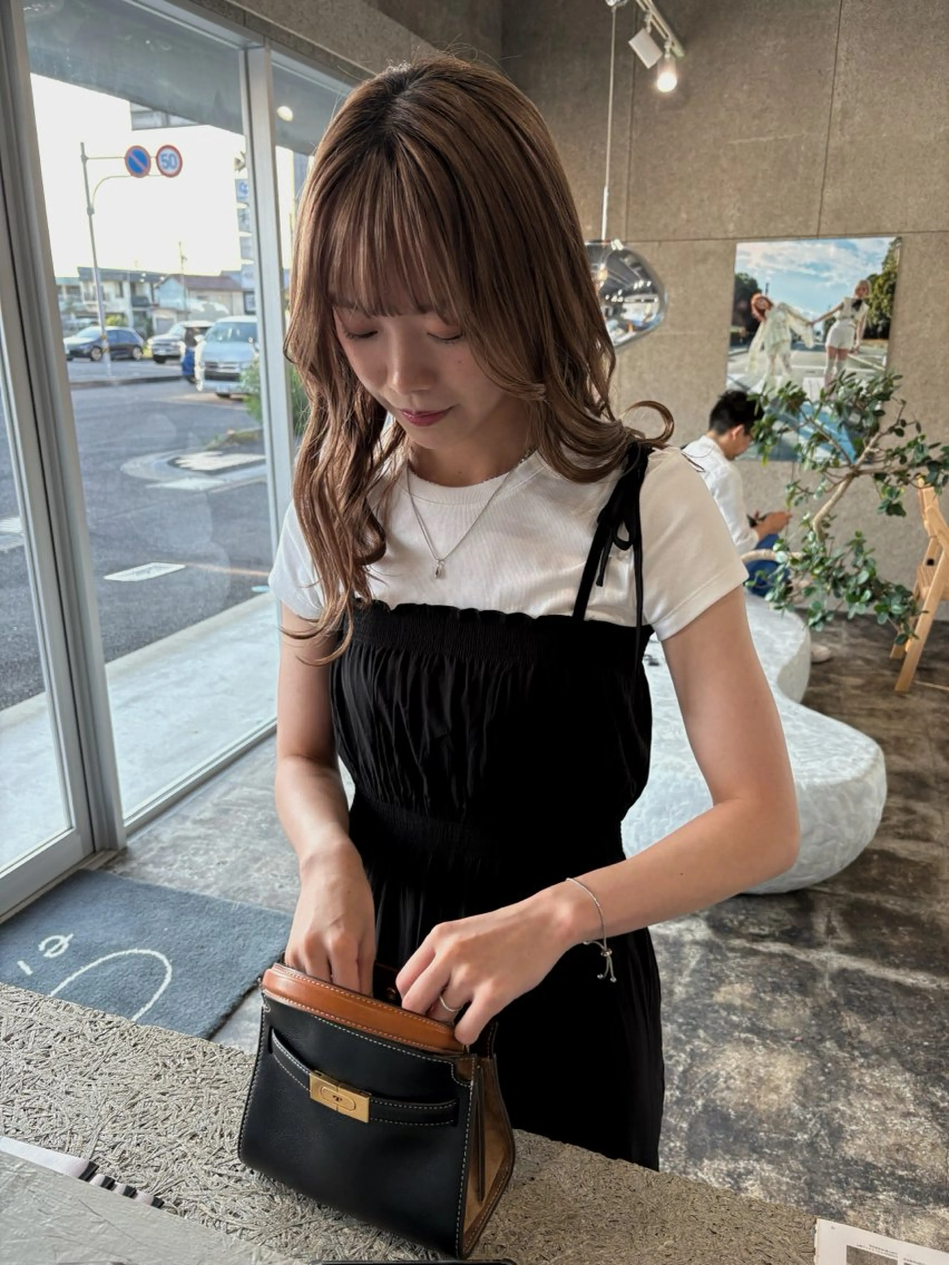 セミロング ヘアカラー 岩間 萌々果/eimのヘアスタイル