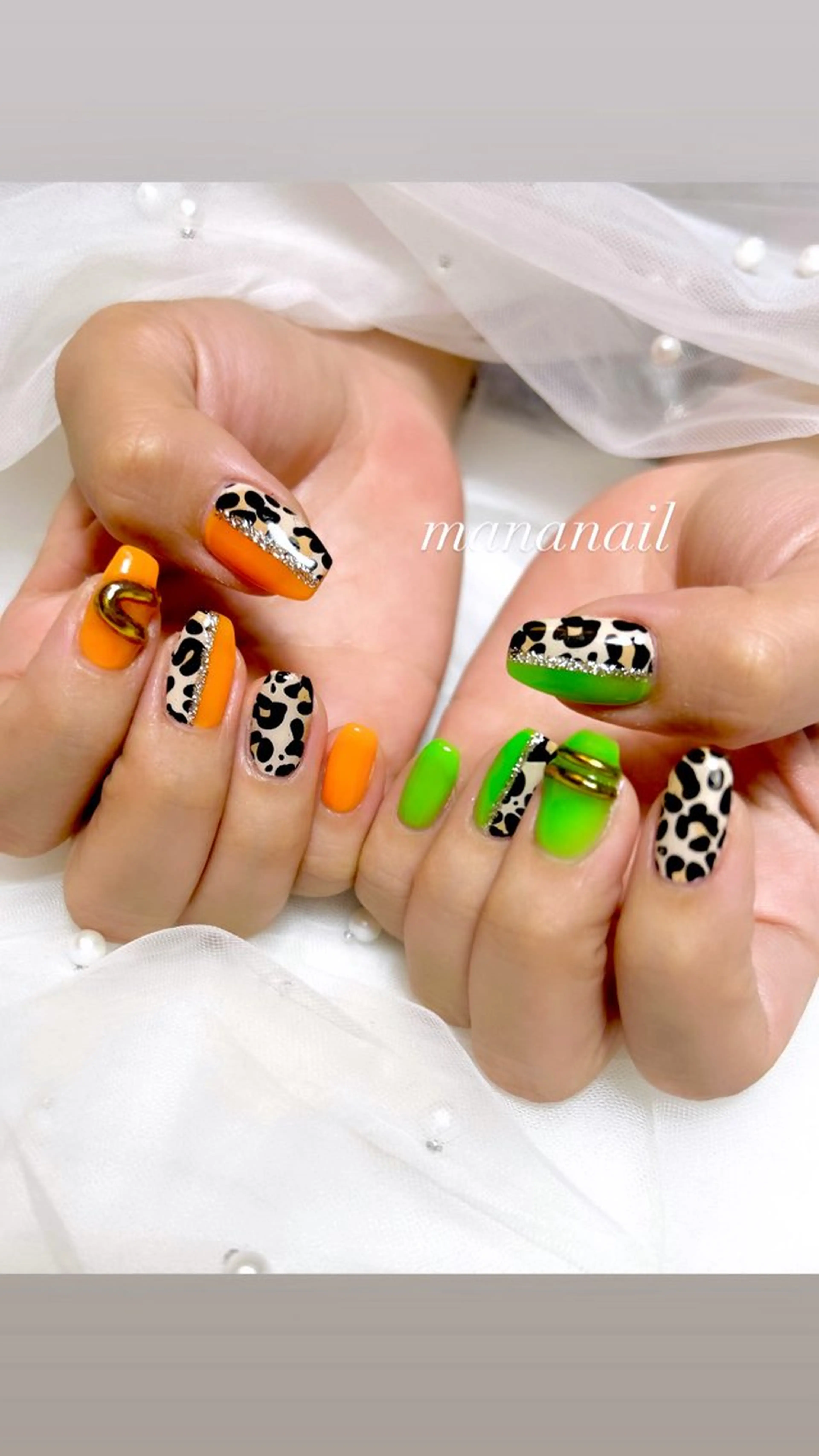 ネイル アニマル柄 アートネイル mananail マナネイルのネイルデザイン