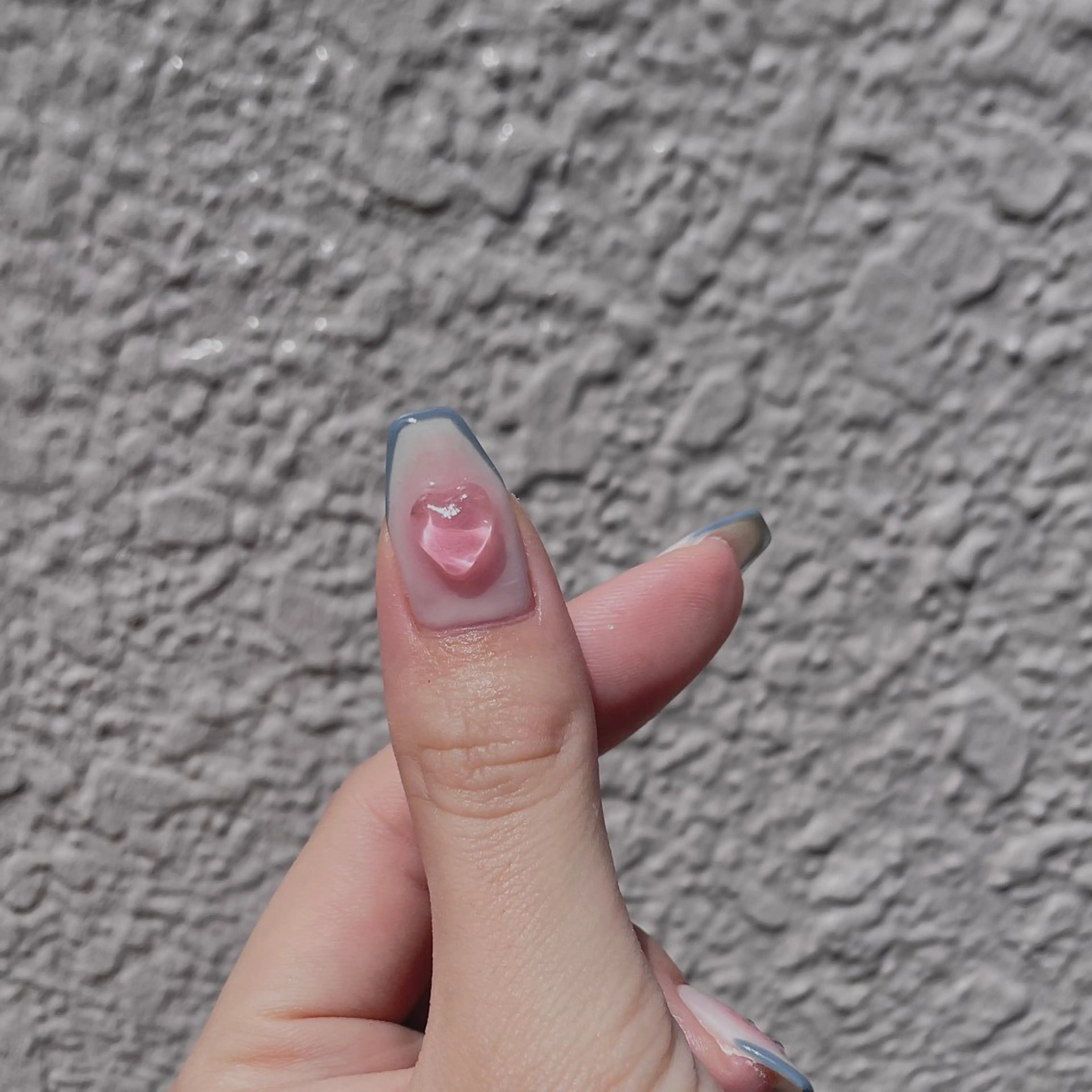 ネイル チークネイル フレンチネイル ハート 韓国ネイル ロングネイル ハンドネイル acs.n所属・ネイル，耳つぼ 風間すみれのその他イメージ