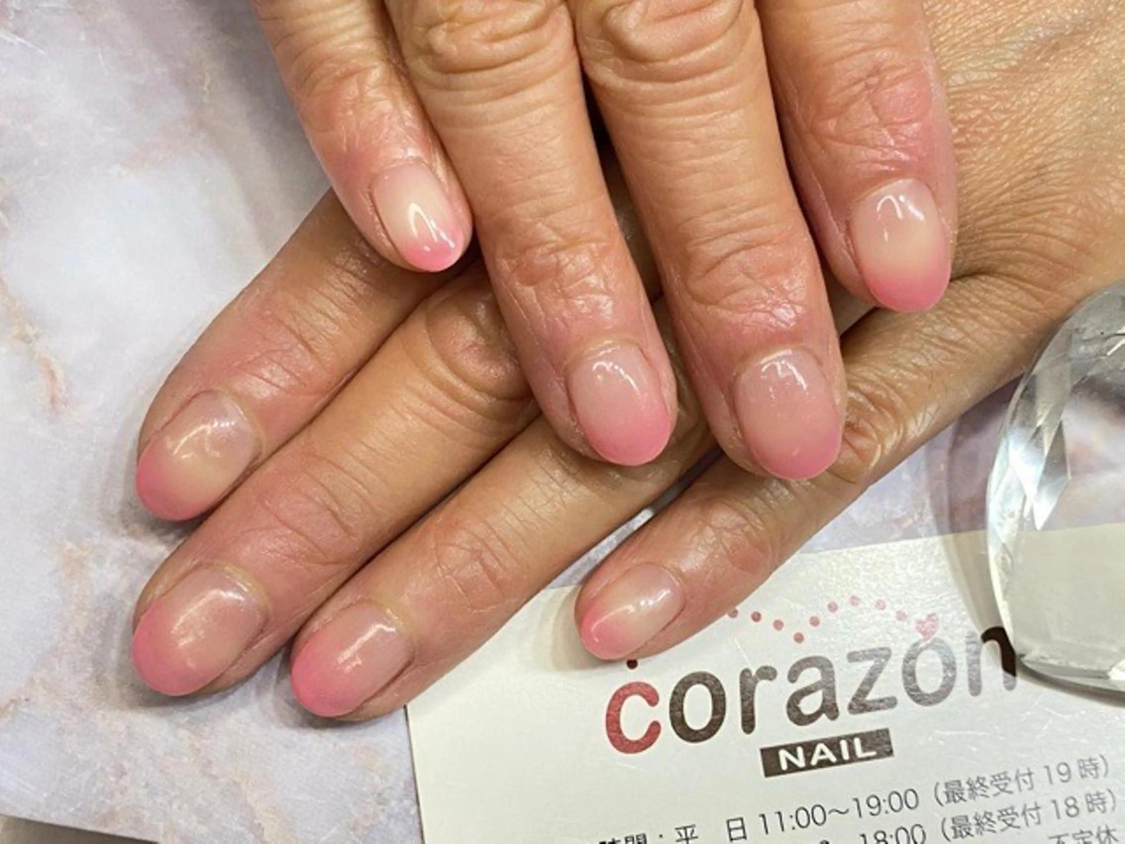 ネイル 桜ネイル ジェルネイル グラデーション ピンク ハンドネイル corazon所属・ネイリスト aicoのネイルデザイン