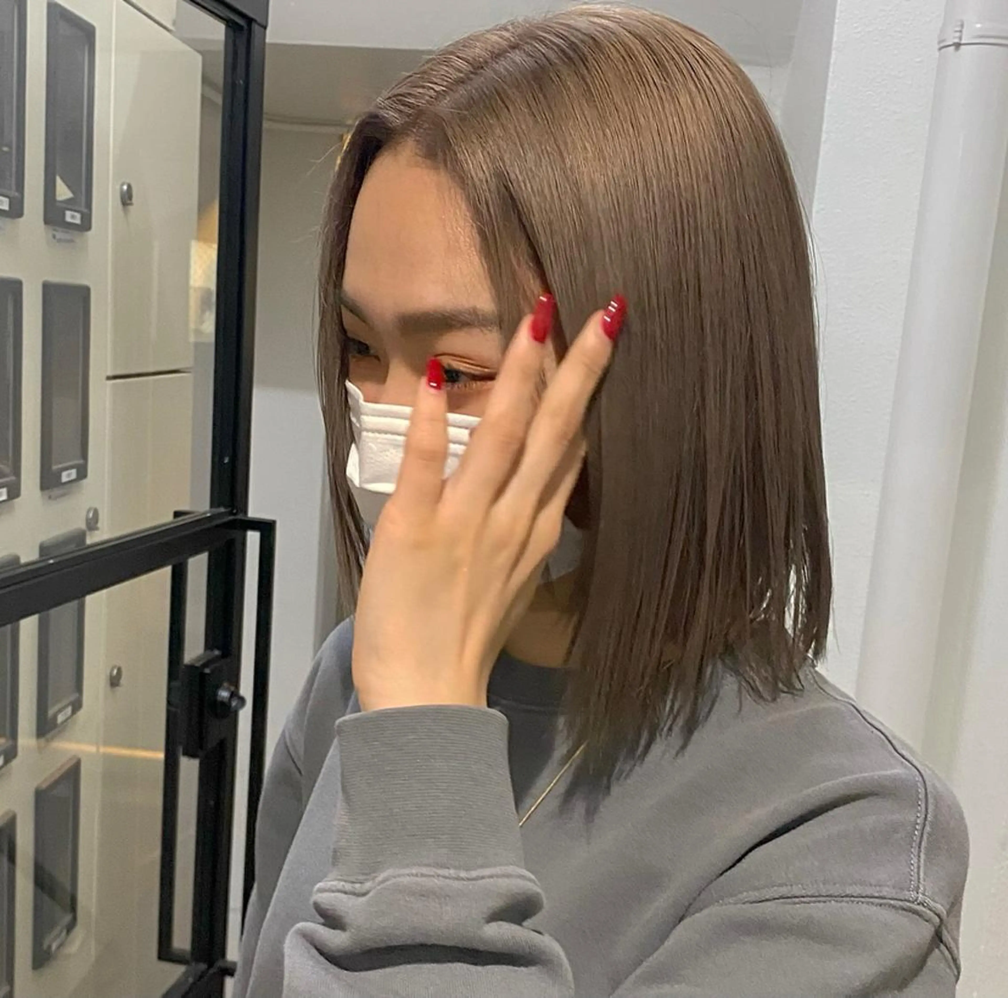 ミディアム カラー ヘアアレンジ ベージュカラー ヘアカラー トリートメント M所属・ハイトーン/透け感 カラー🎀真香のヘアスタイル