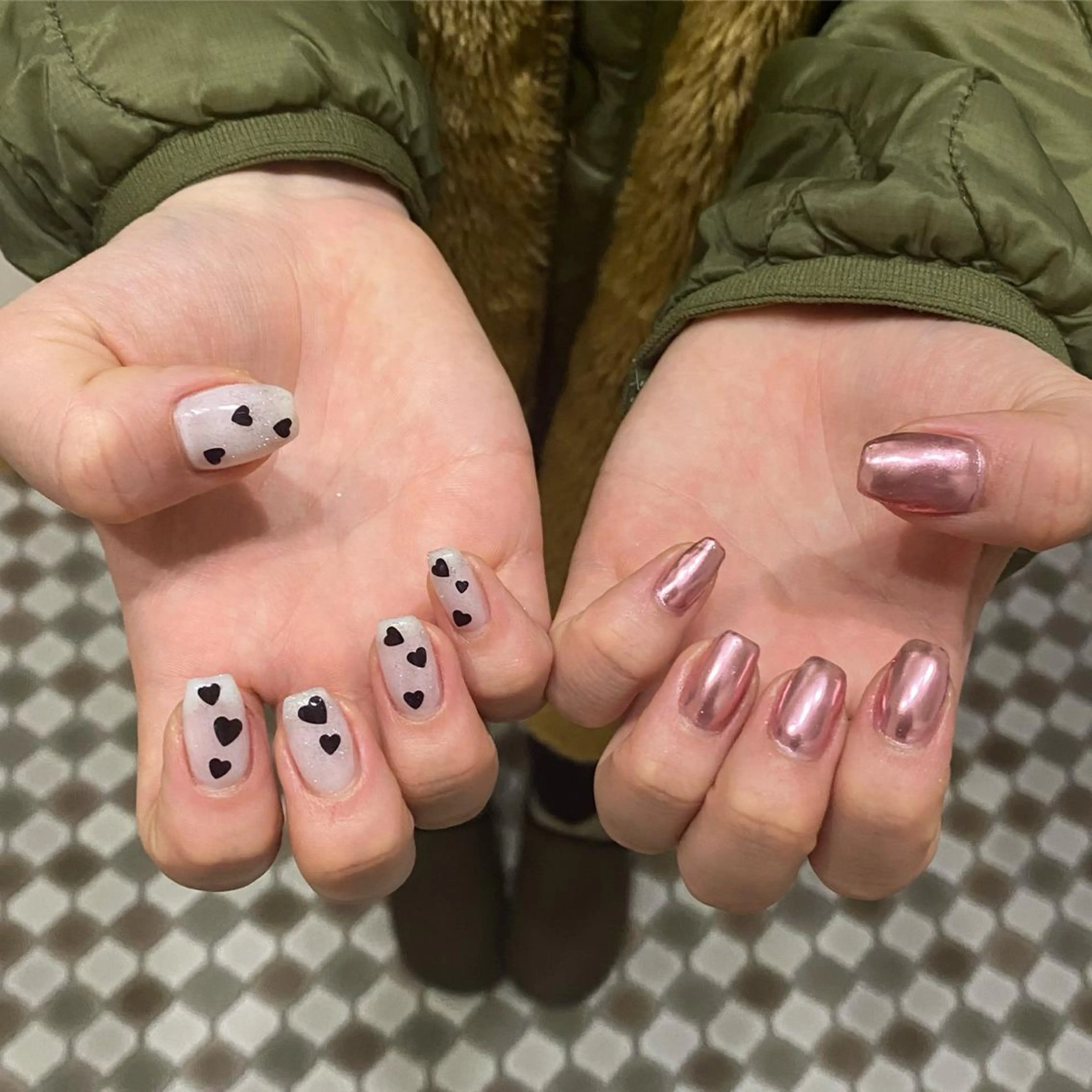 ネイル ハート 韓国ネイル ハンドネイル 梶山 美月のネイルデザイン