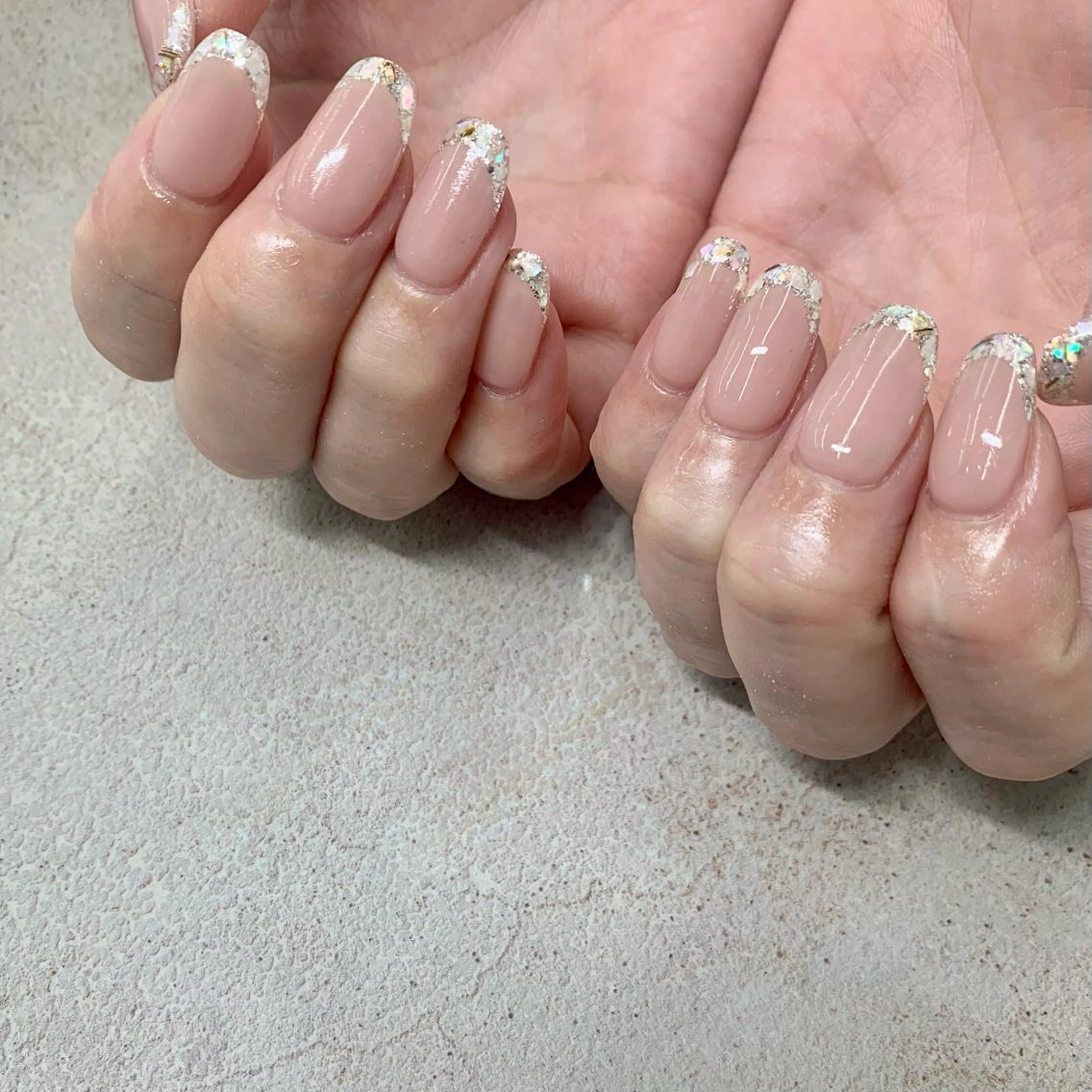 ネイル フレンチネイル ガラスフレンチ ハンドネイル nail salon -Lien-所属・nailsalon -Lien-のネイルデザイン