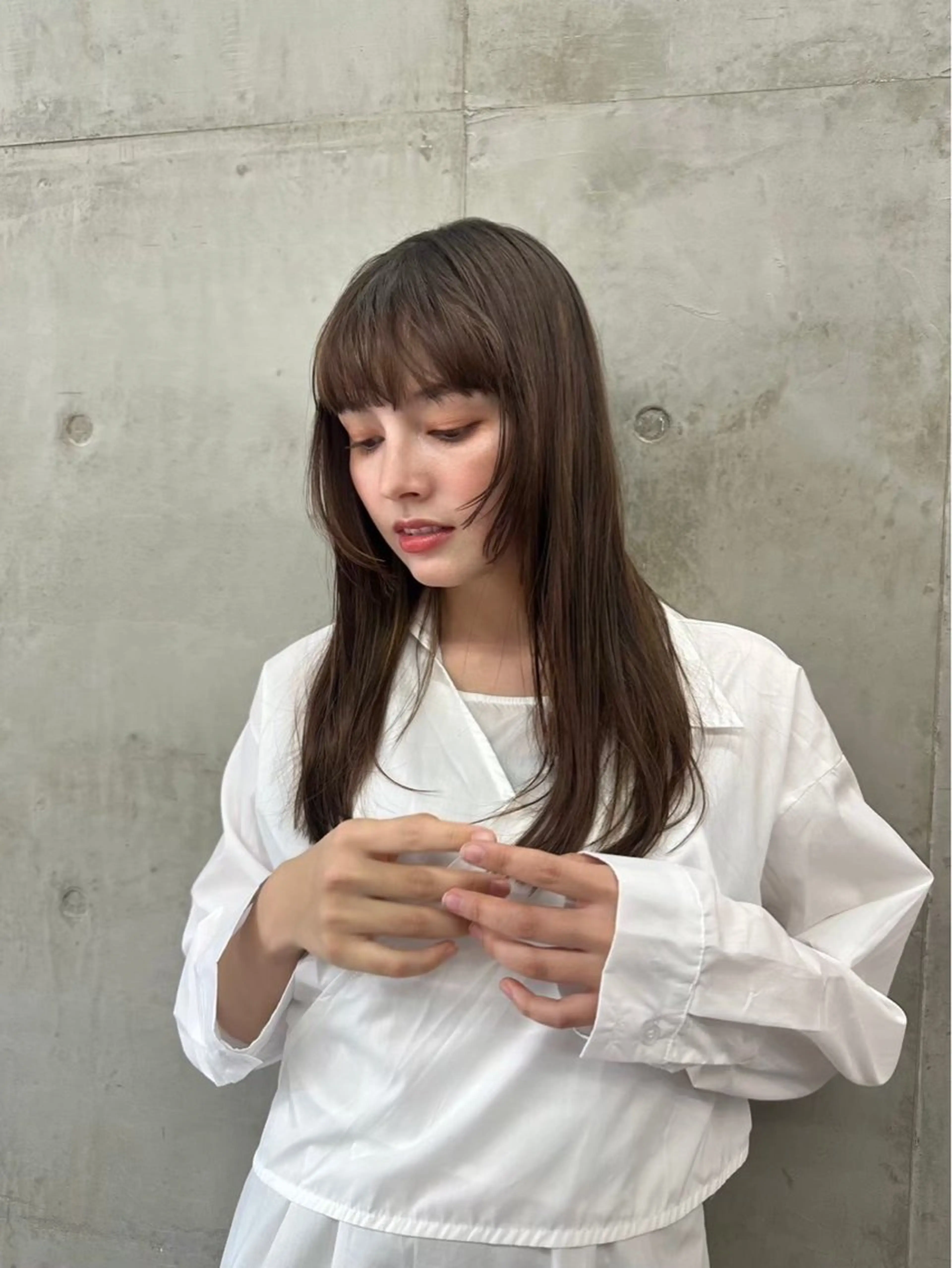 ロング カラー ベージュカラー ブリーチ ケアブリーチ 透明感カラー ダブルカラー SALT WATER所属・🫐 𝐌𝐚𝐨 🫐似合わせcutのヘアスタイル