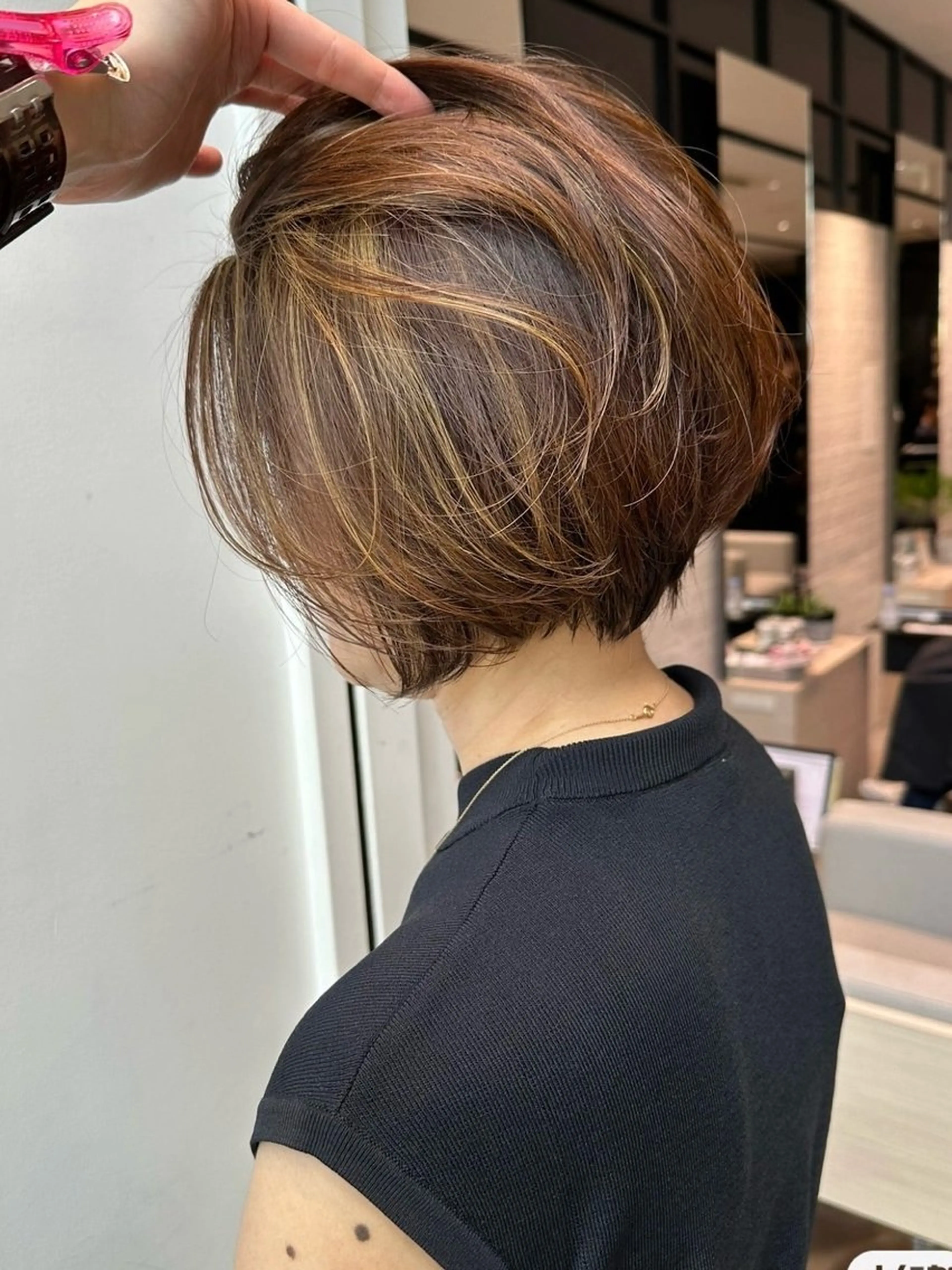 ミディアム カラー 透明感カラー ダブルカラー ハイライトカラー ハイライト 銀座/髪質改善/韓国 カラー🍓原田侑依のヘアスタイル