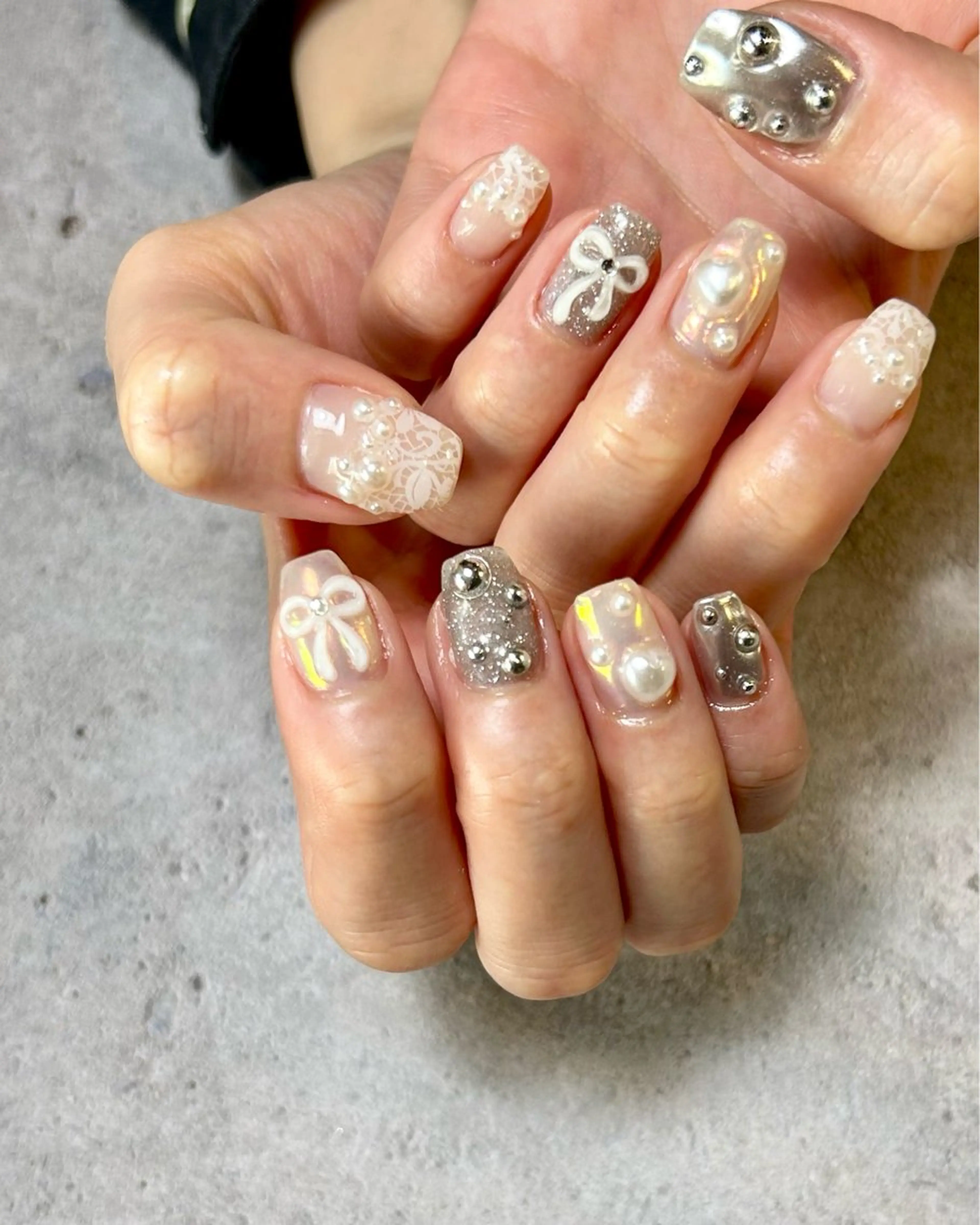 ネイル ガーリー 持ち込み ハンドネイル Reflection marikoのネイルデザイン