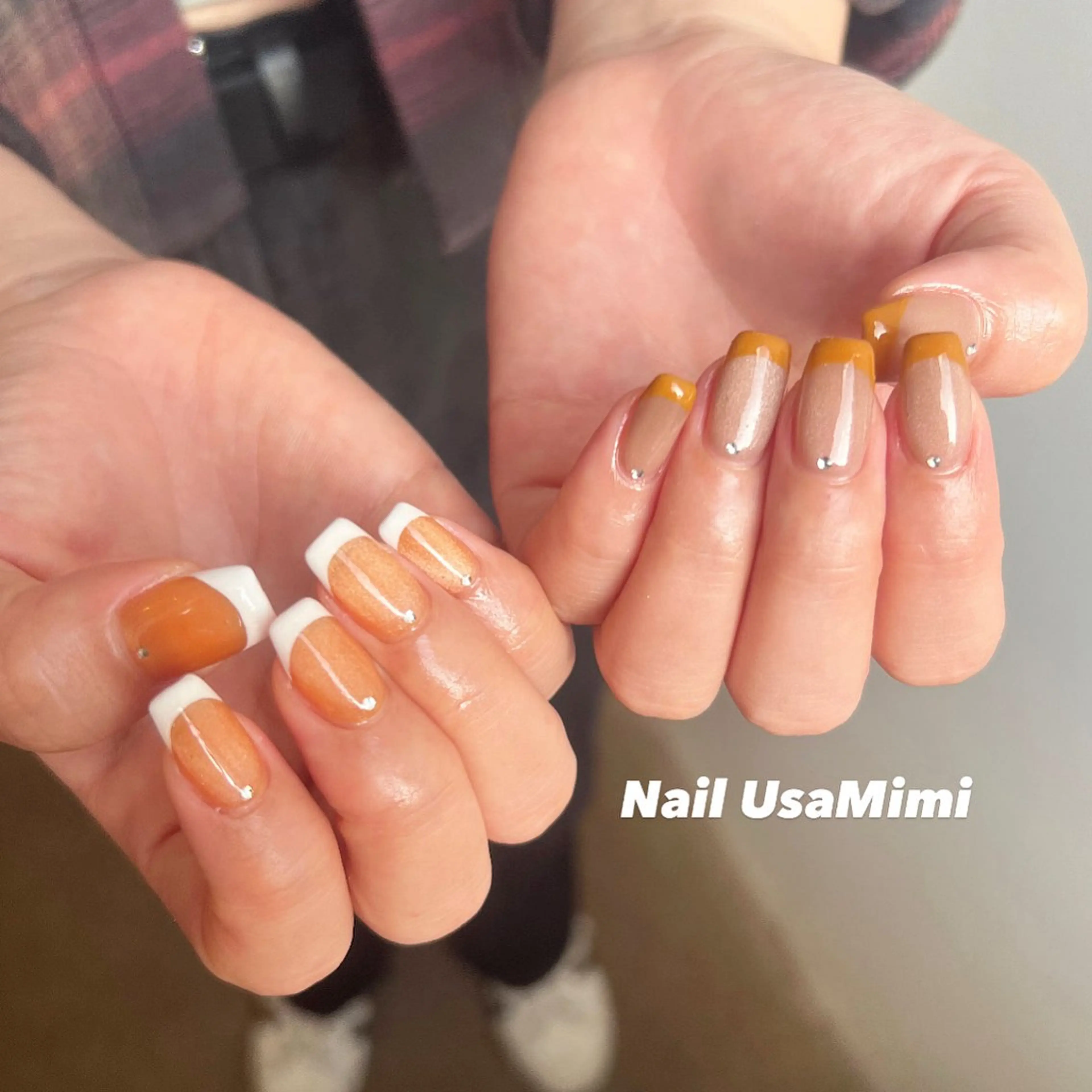 ネイル フレンチネイル ジェルネイル マグネットネイル 持ち込み ワンカラーネイル ハンドネイル 本町NailUsa Mimi RIKOのネイルデザイン