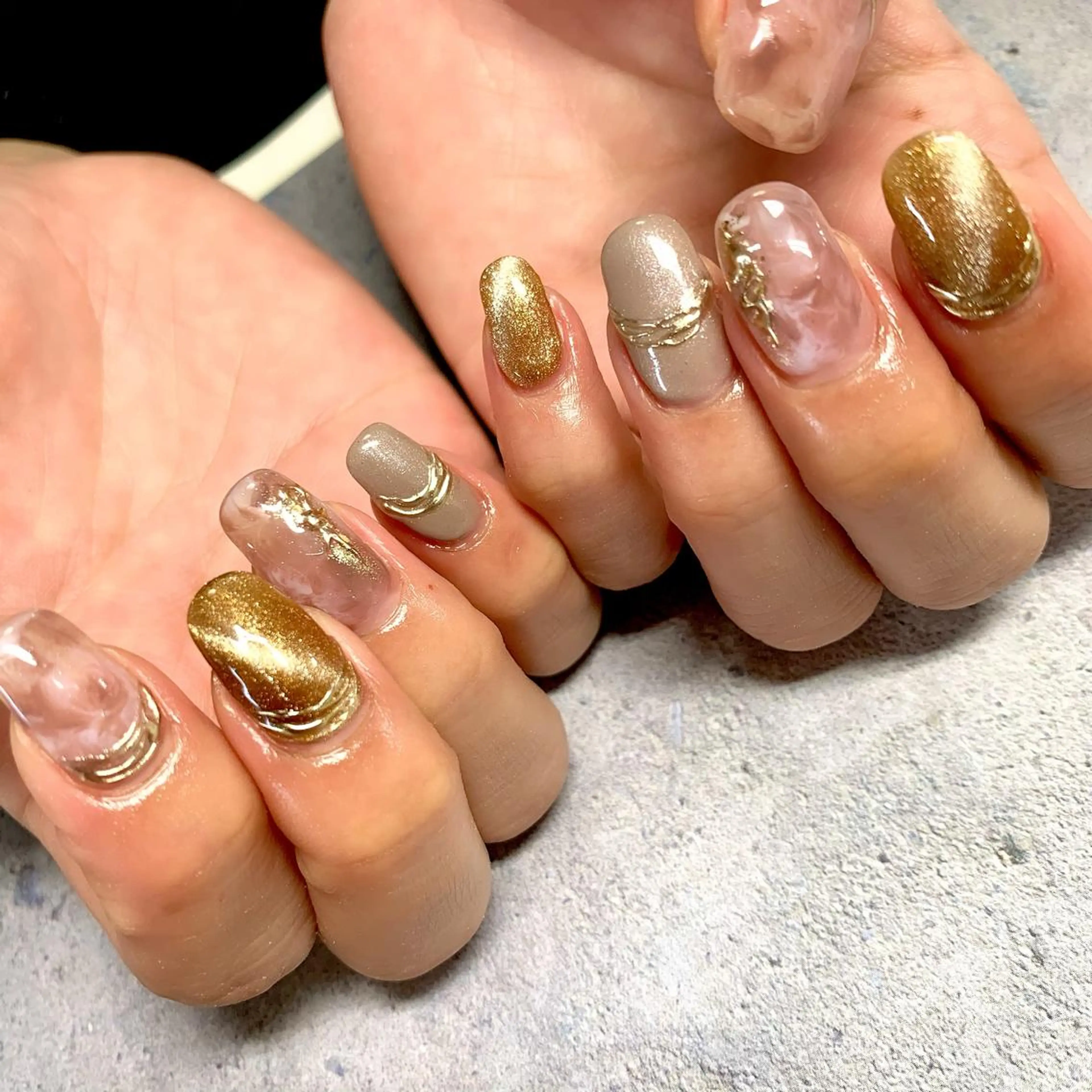 ネイル フットネイル ジェルネイル マグネットネイル ニュアンスネイル パラジェル clover nailのネイルデザイン