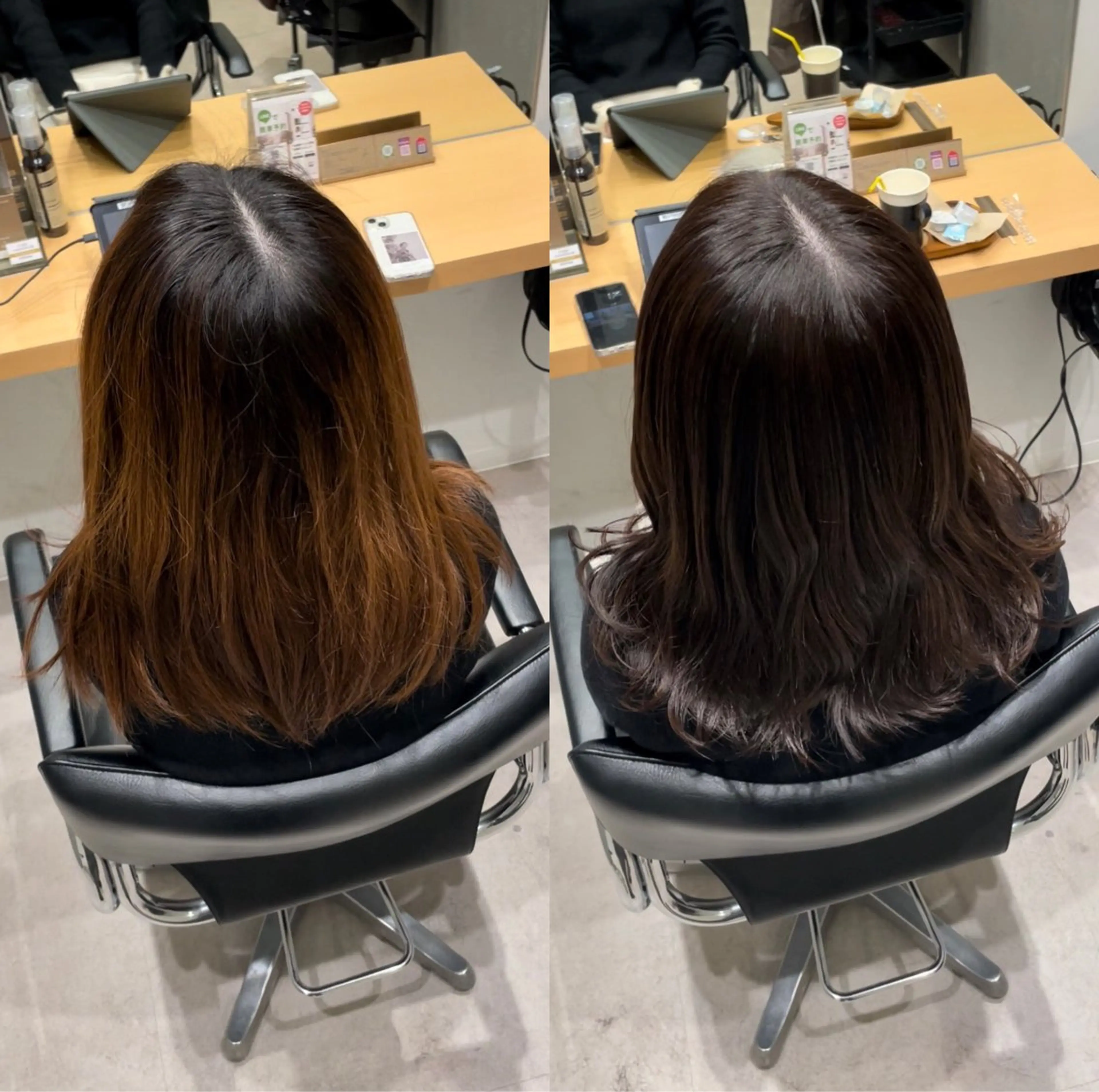 セミロング カラー アディクシーカラー 透明感カラー エドルカラー グレージュ トリートメント 髪質改善ヘアケア 艶髪特化/上田のヘアスタイル